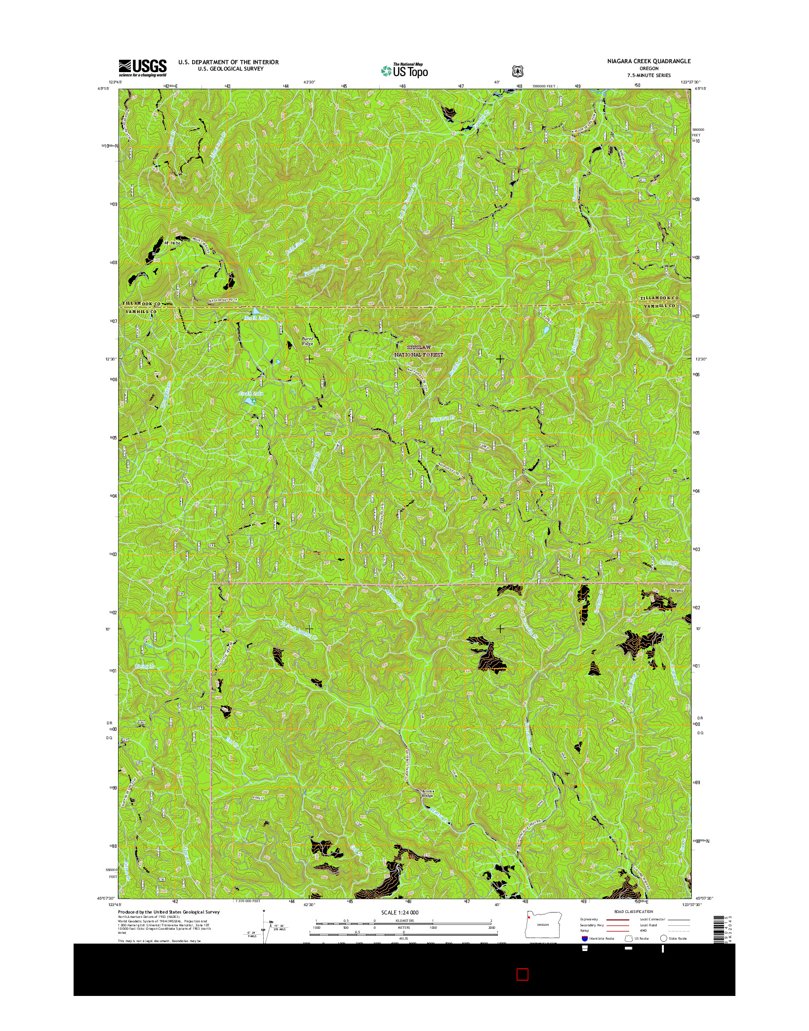 USGS US TOPO 7.5-MINUTE MAP FOR NIAGARA CREEK, OR 2017