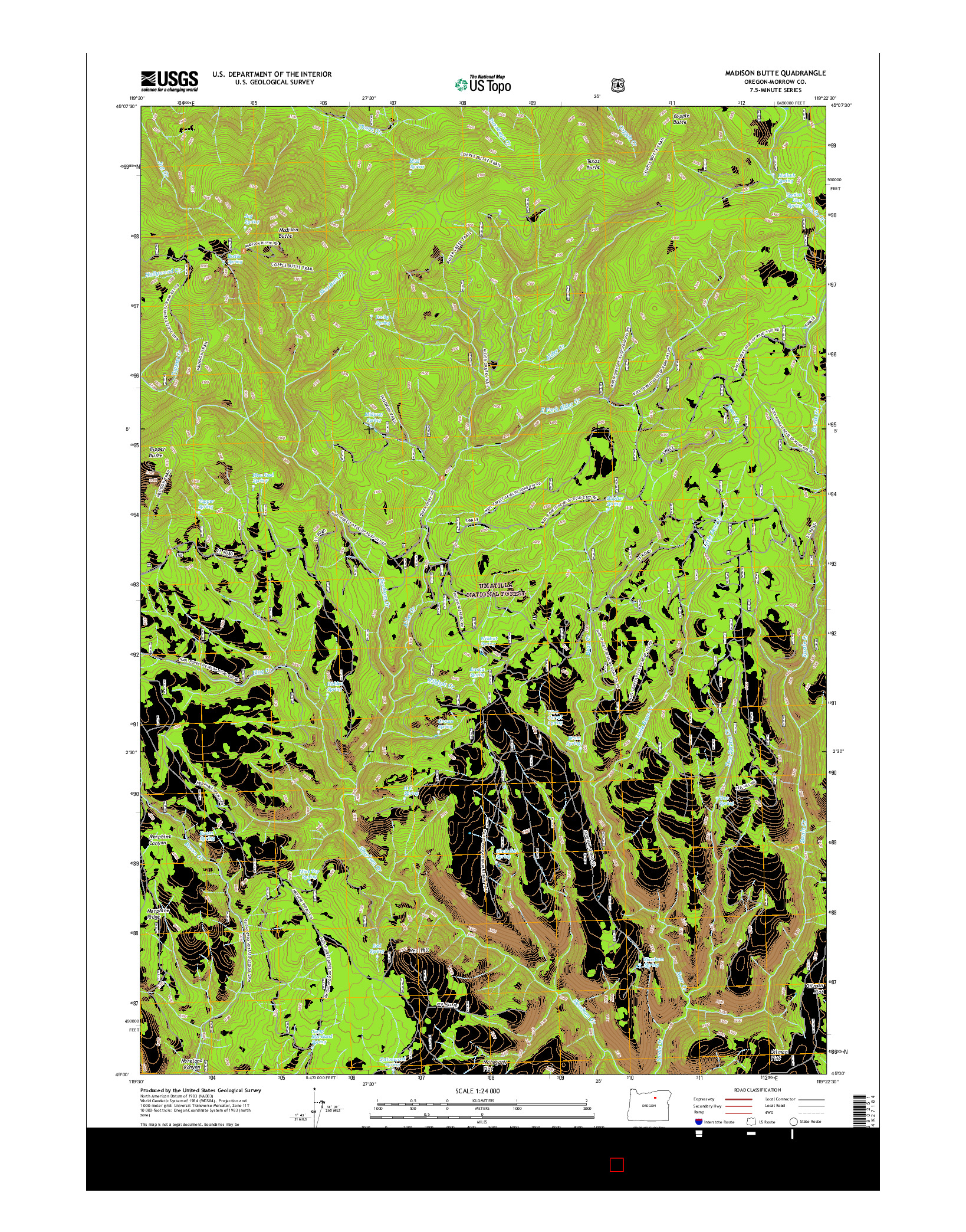 USGS US TOPO 7.5-MINUTE MAP FOR MADISON BUTTE, OR 2017