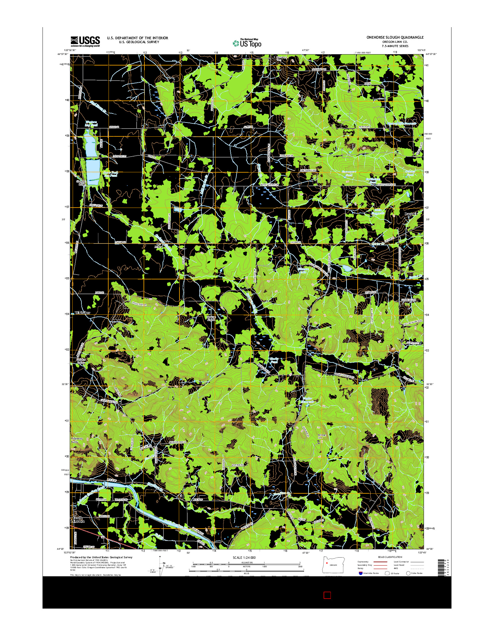 USGS US TOPO 7.5-MINUTE MAP FOR ONEHORSE SLOUGH, OR 2017