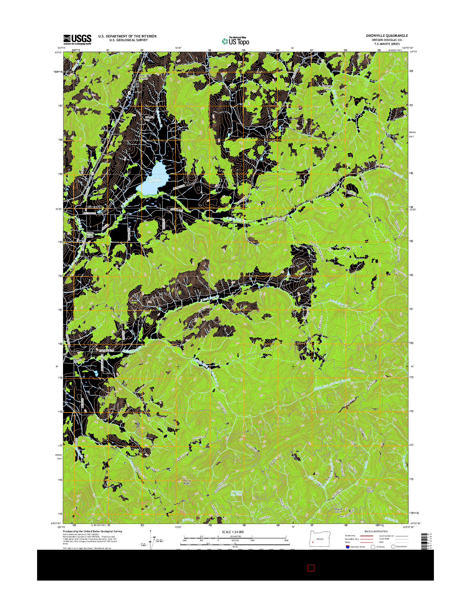 USGS US TOPO 7.5-MINUTE MAP FOR DIXONVILLE, OR 2017