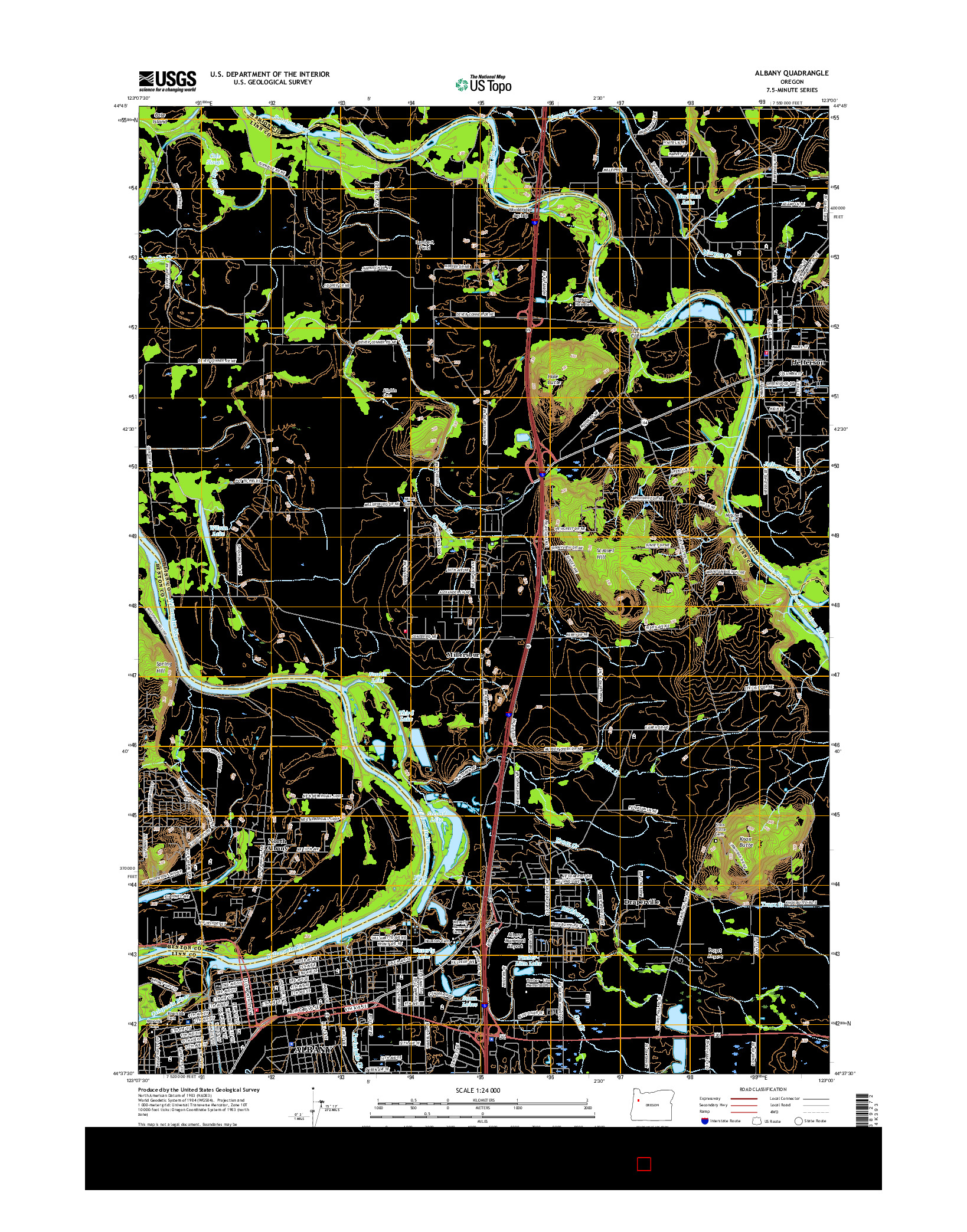 USGS US TOPO 7.5-MINUTE MAP FOR ALBANY, OR 2017