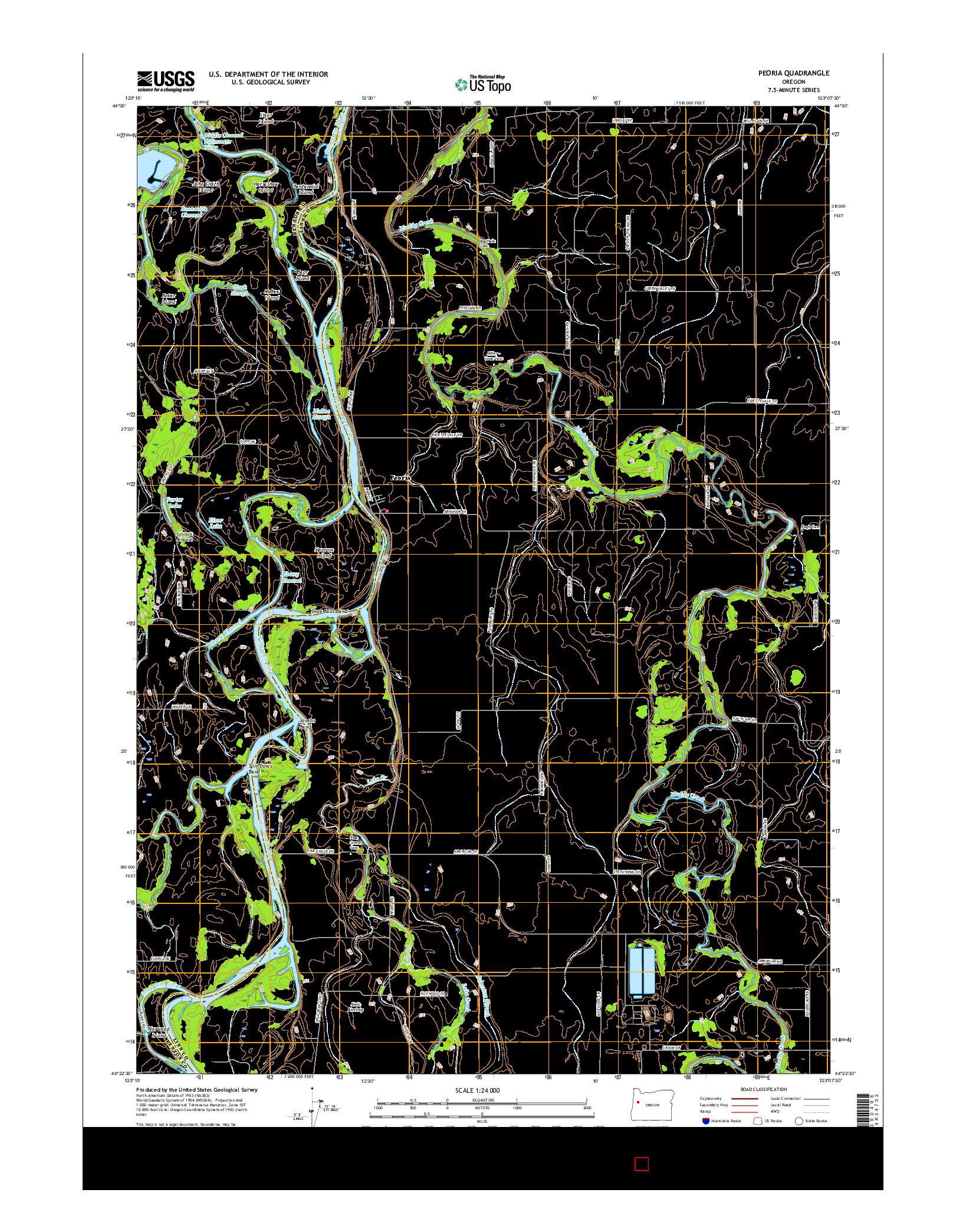 USGS US TOPO 7.5-MINUTE MAP FOR PEORIA, OR 2017