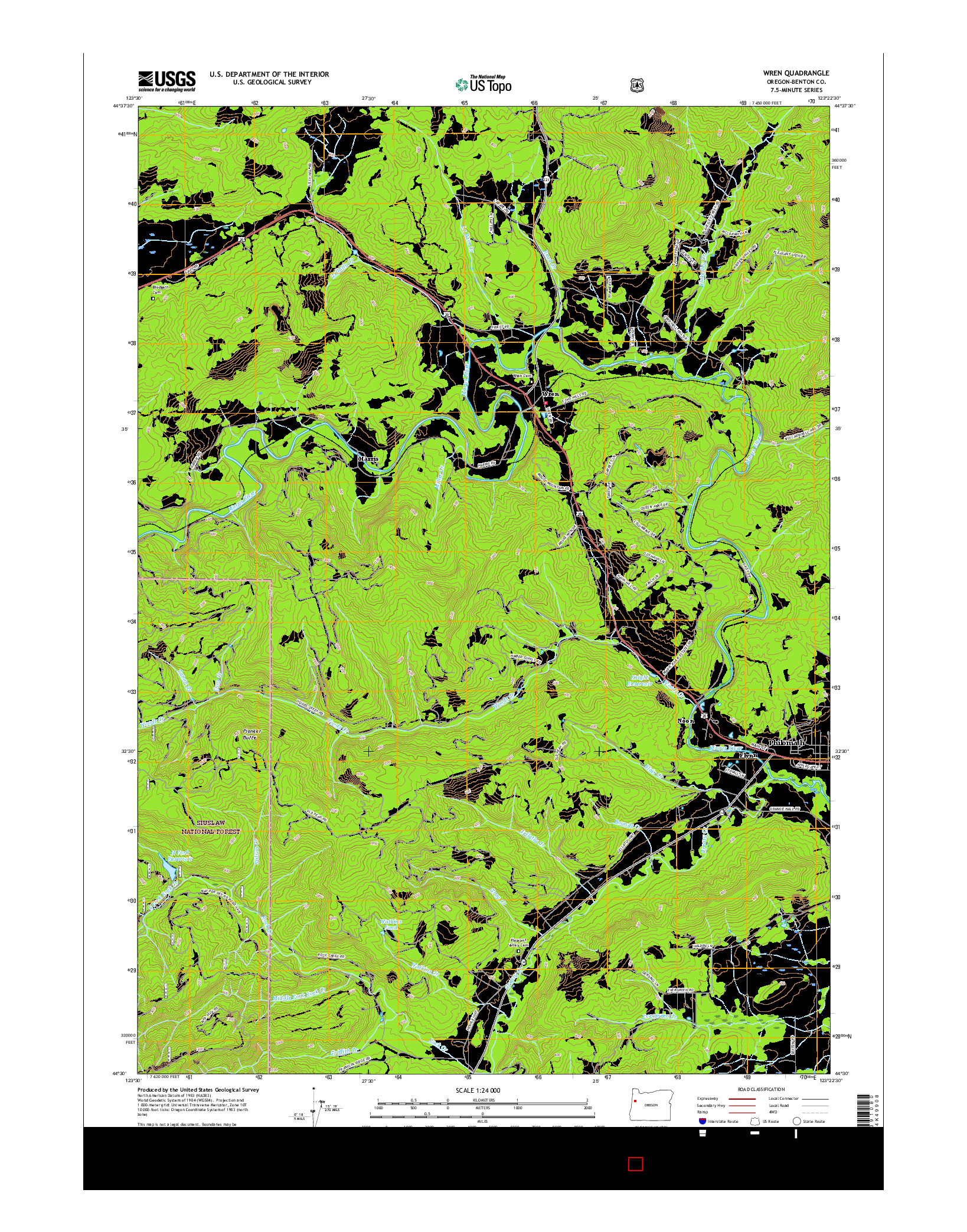 USGS US TOPO 7.5-MINUTE MAP FOR WREN, OR 2017