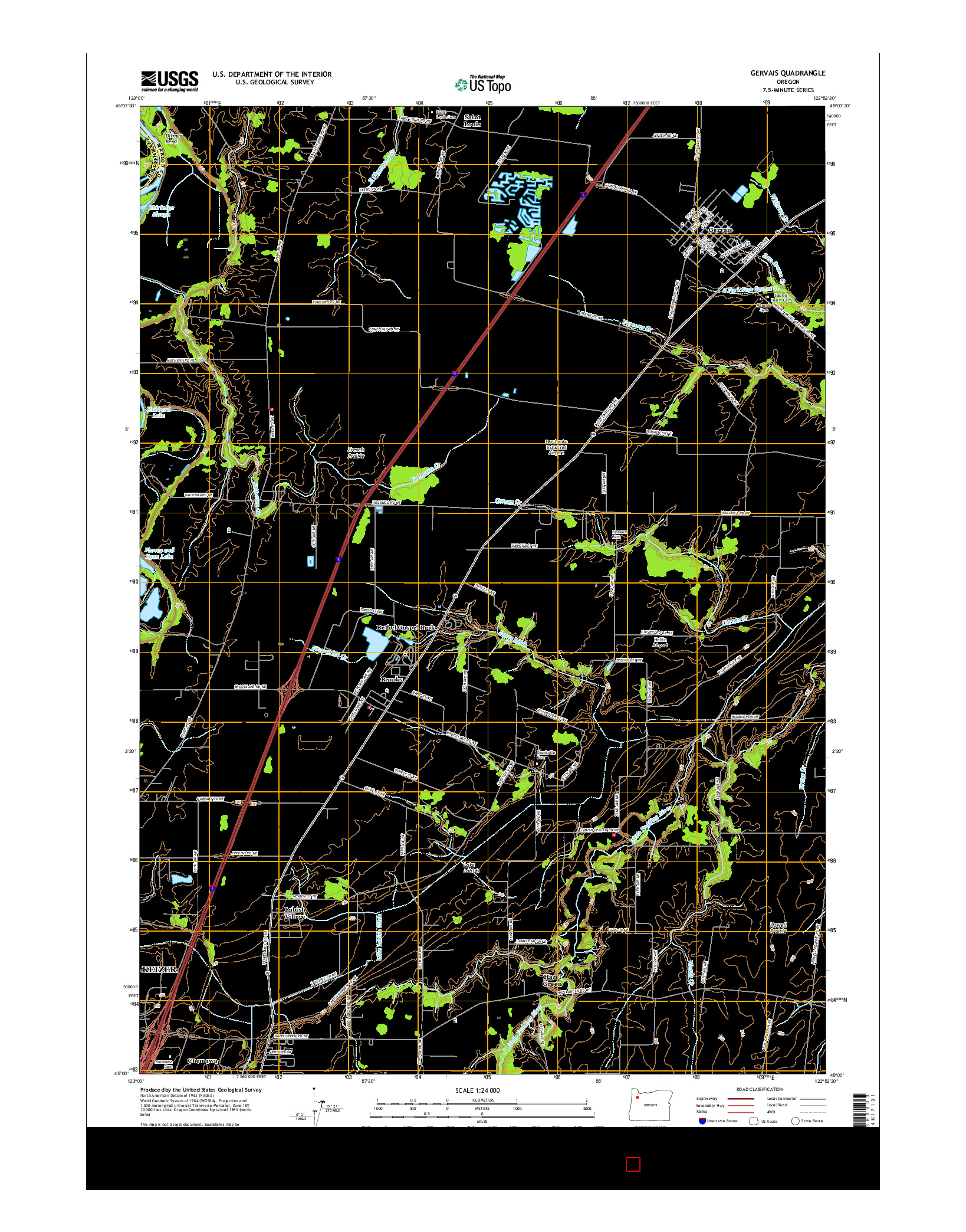 USGS US TOPO 7.5-MINUTE MAP FOR GERVAIS, OR 2017