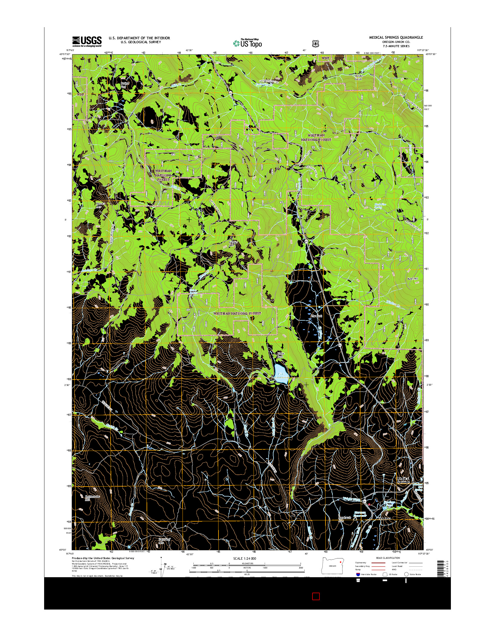 USGS US TOPO 7.5-MINUTE MAP FOR MEDICAL SPRINGS, OR 2017