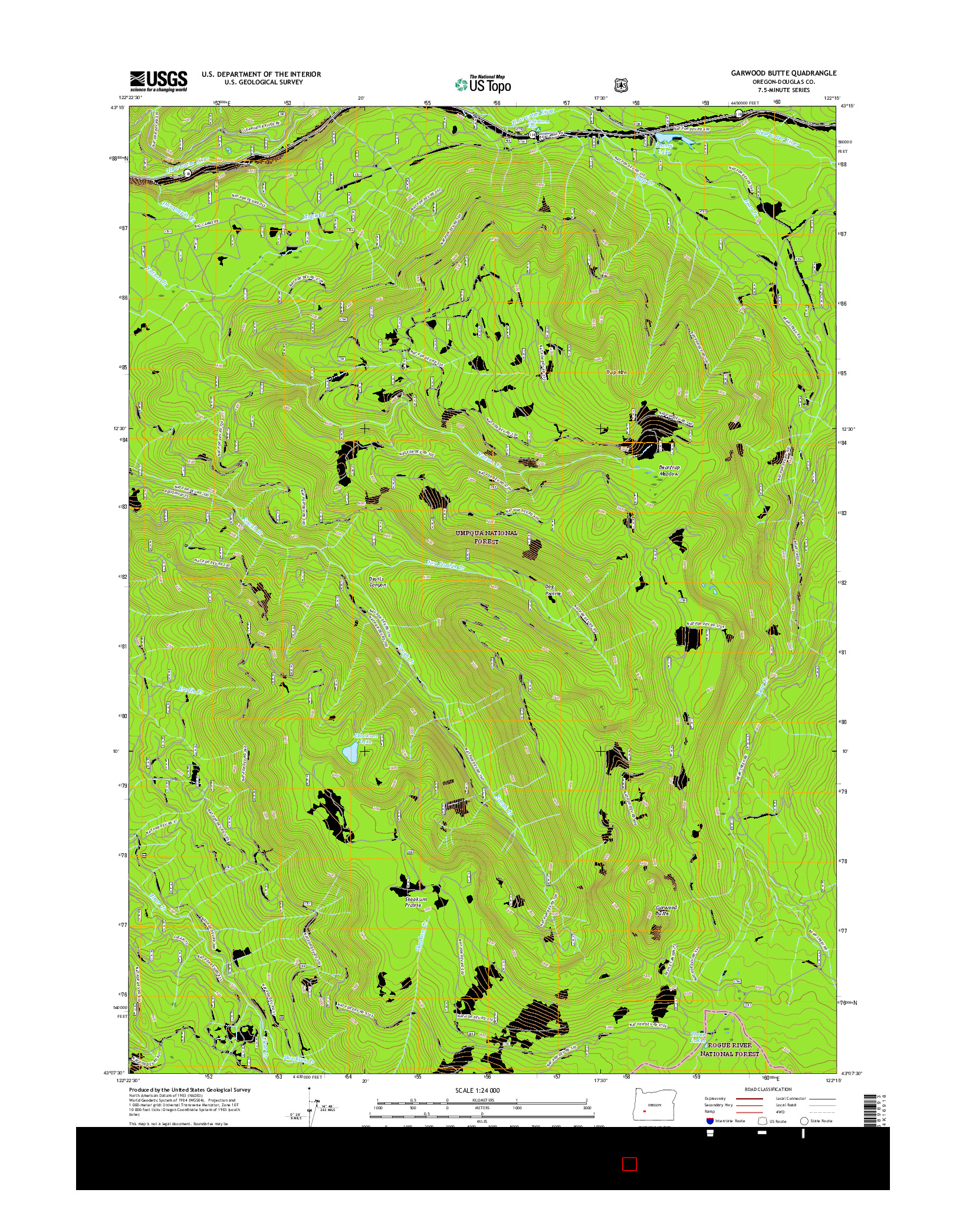 USGS US TOPO 7.5-MINUTE MAP FOR GARWOOD BUTTE, OR 2017