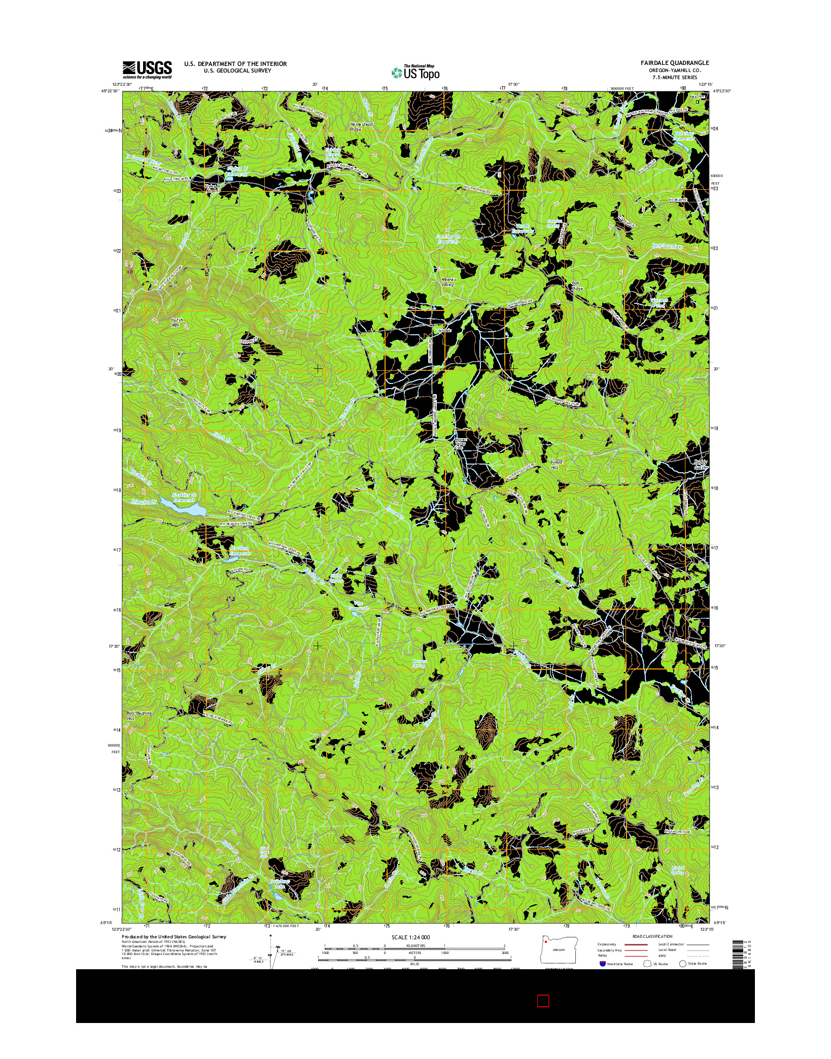 USGS US TOPO 7.5-MINUTE MAP FOR FAIRDALE, OR 2017