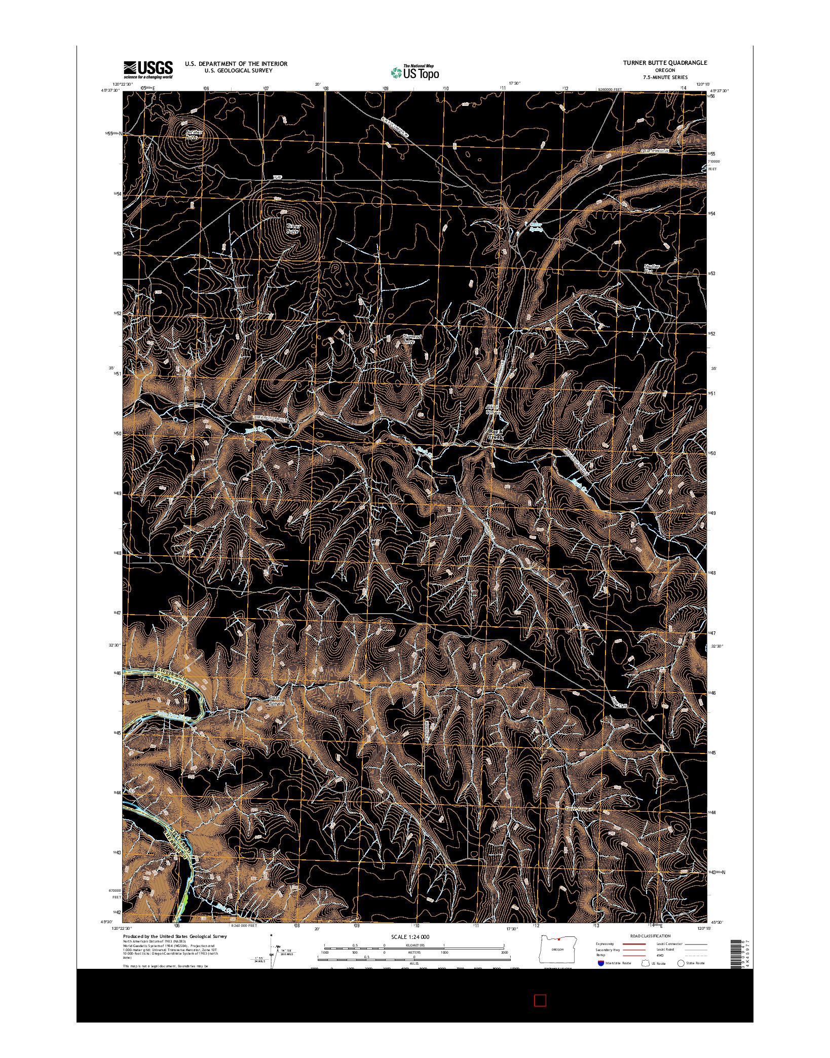 USGS US TOPO 7.5-MINUTE MAP FOR TURNER BUTTE, OR 2017
