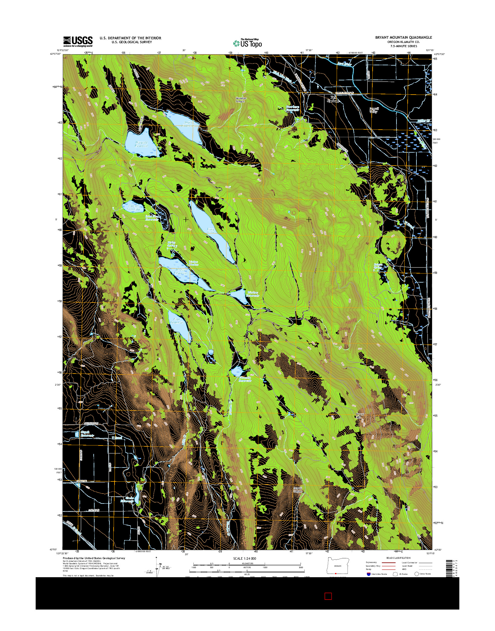 USGS US TOPO 7.5-MINUTE MAP FOR BRYANT MOUNTAIN, OR 2017