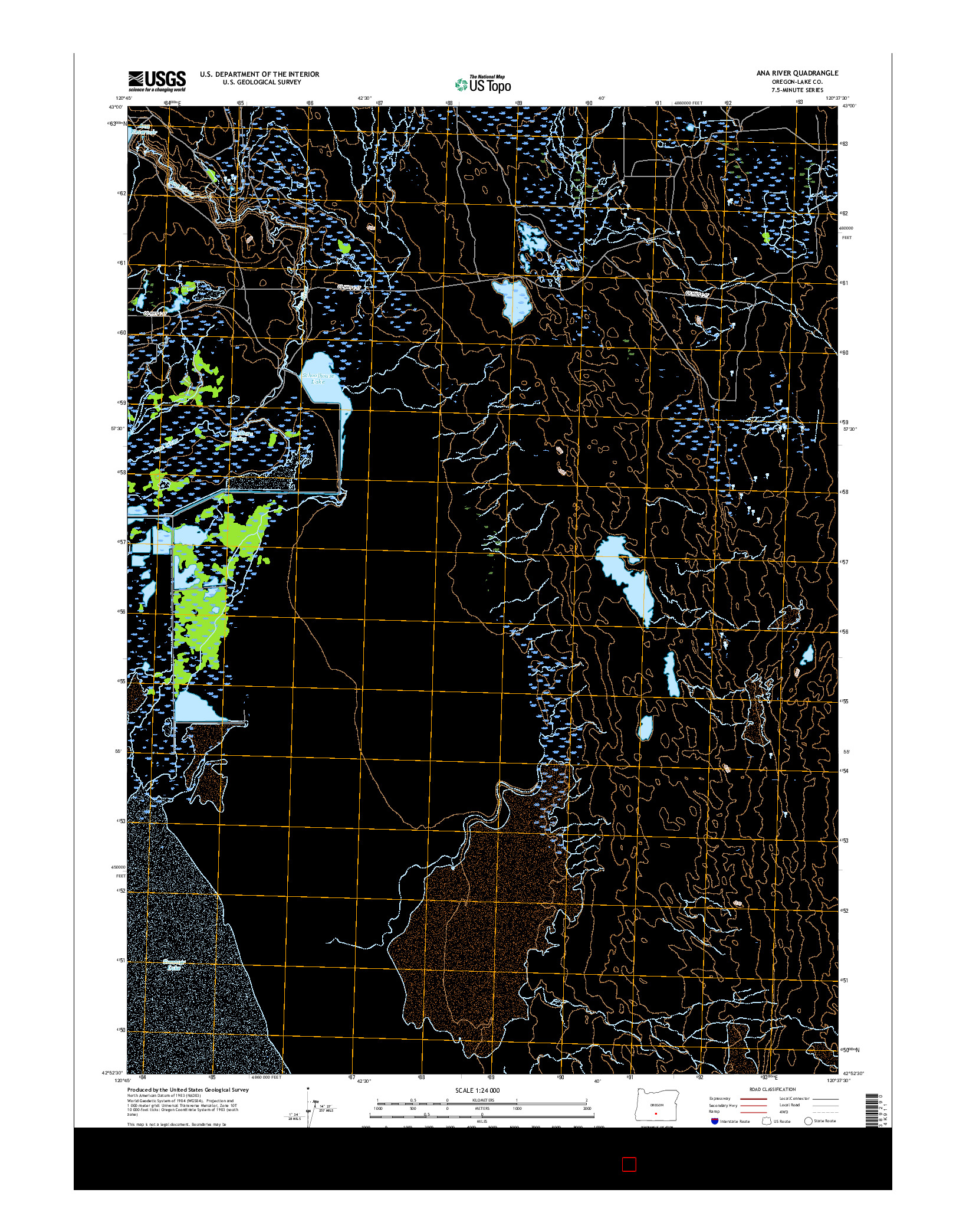 USGS US TOPO 7.5-MINUTE MAP FOR ANA RIVER, OR 2017