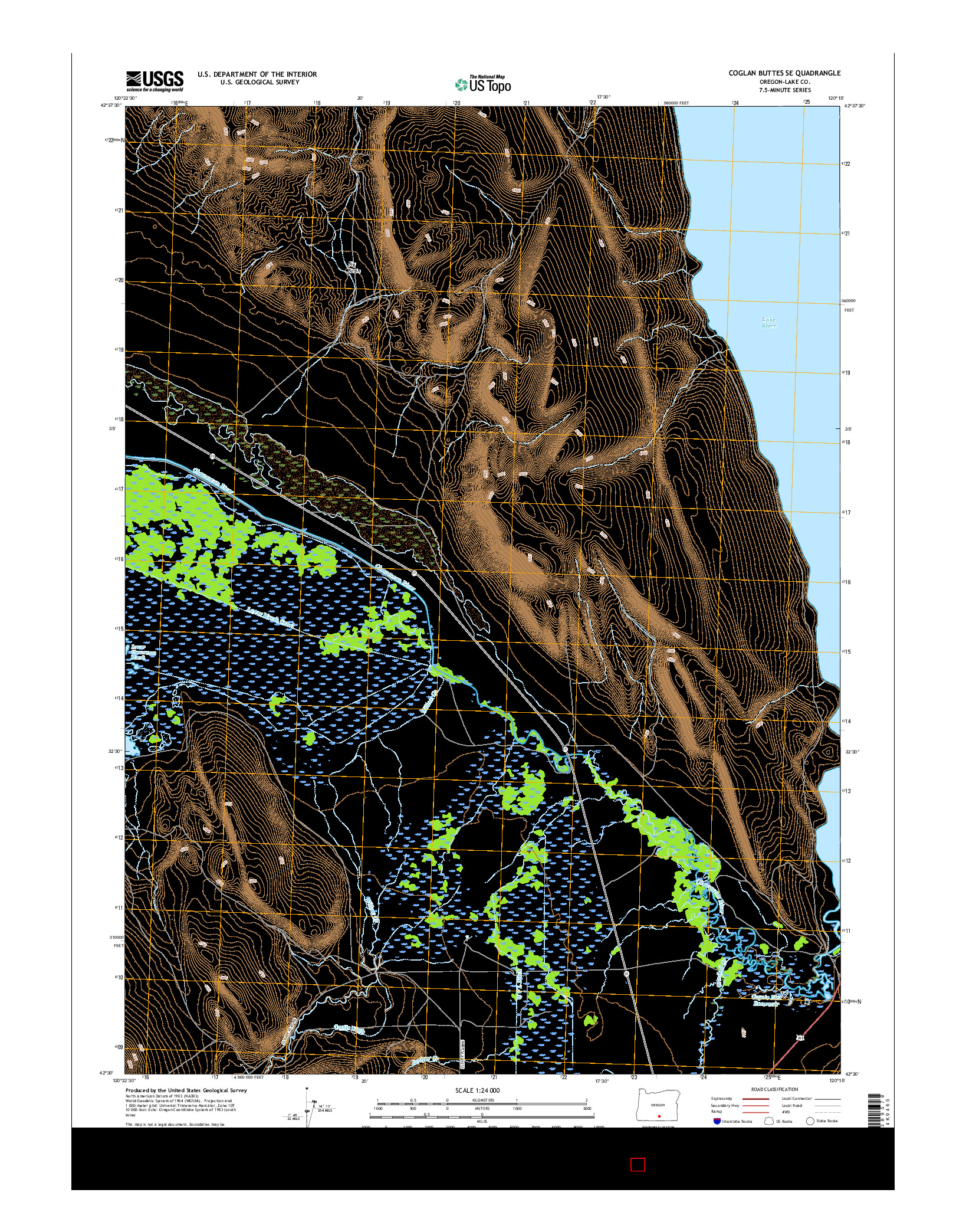 USGS US TOPO 7.5-MINUTE MAP FOR COGLAN BUTTES SE, OR 2017