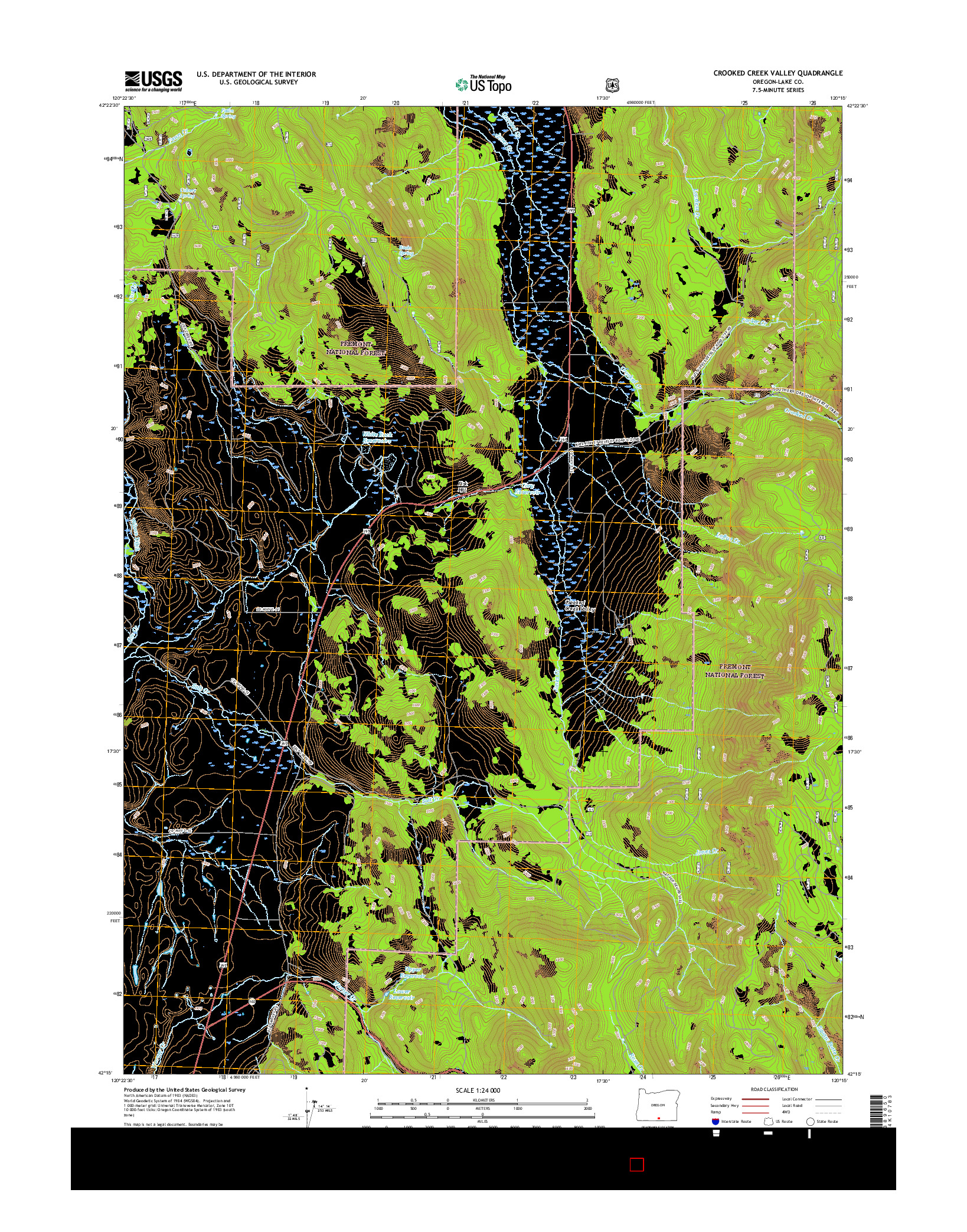 USGS US TOPO 7.5-MINUTE MAP FOR CROOKED CREEK VALLEY, OR 2017