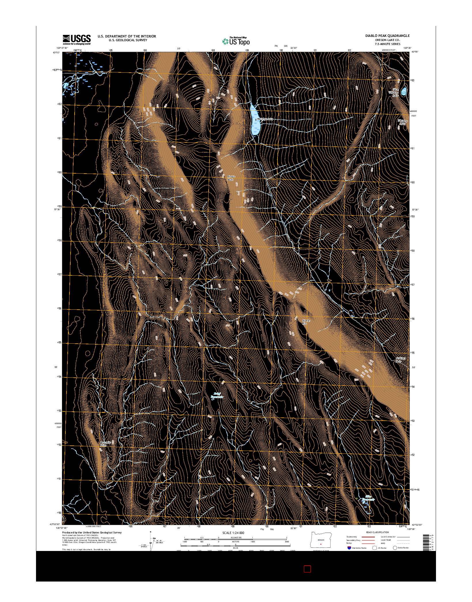 USGS US TOPO 7.5-MINUTE MAP FOR DIABLO PEAK, OR 2017