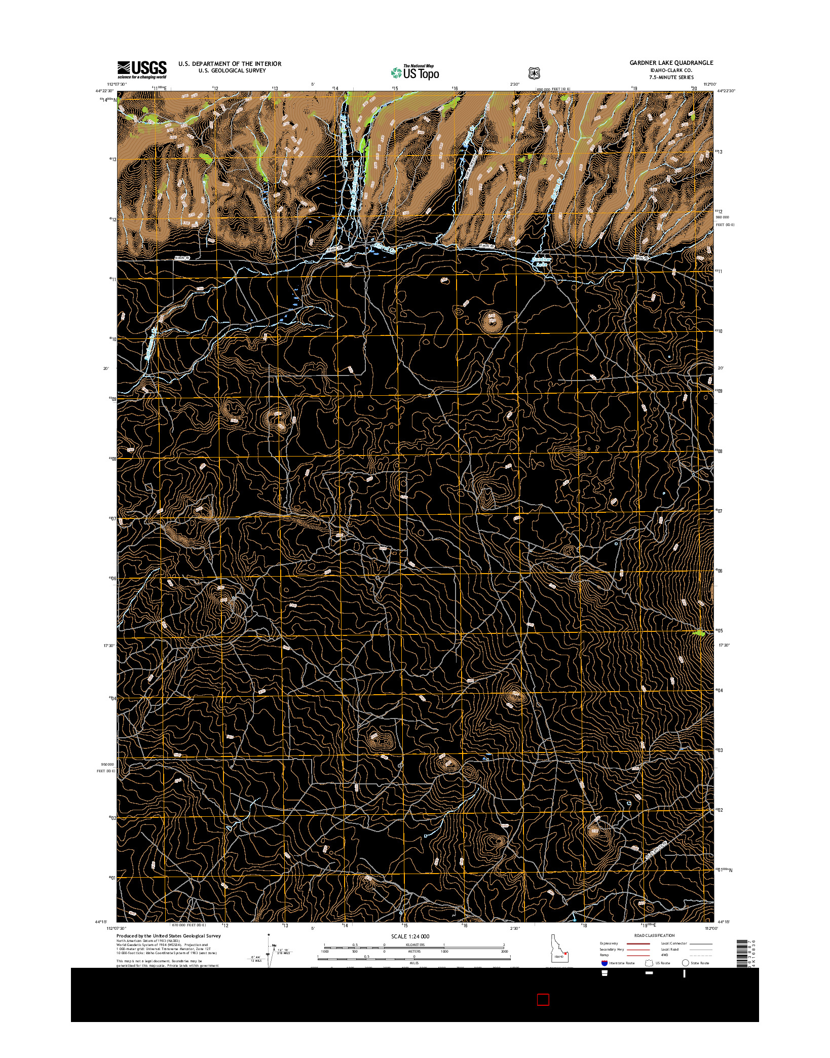 USGS US TOPO 7.5-MINUTE MAP FOR GARDNER LAKE, ID 2017