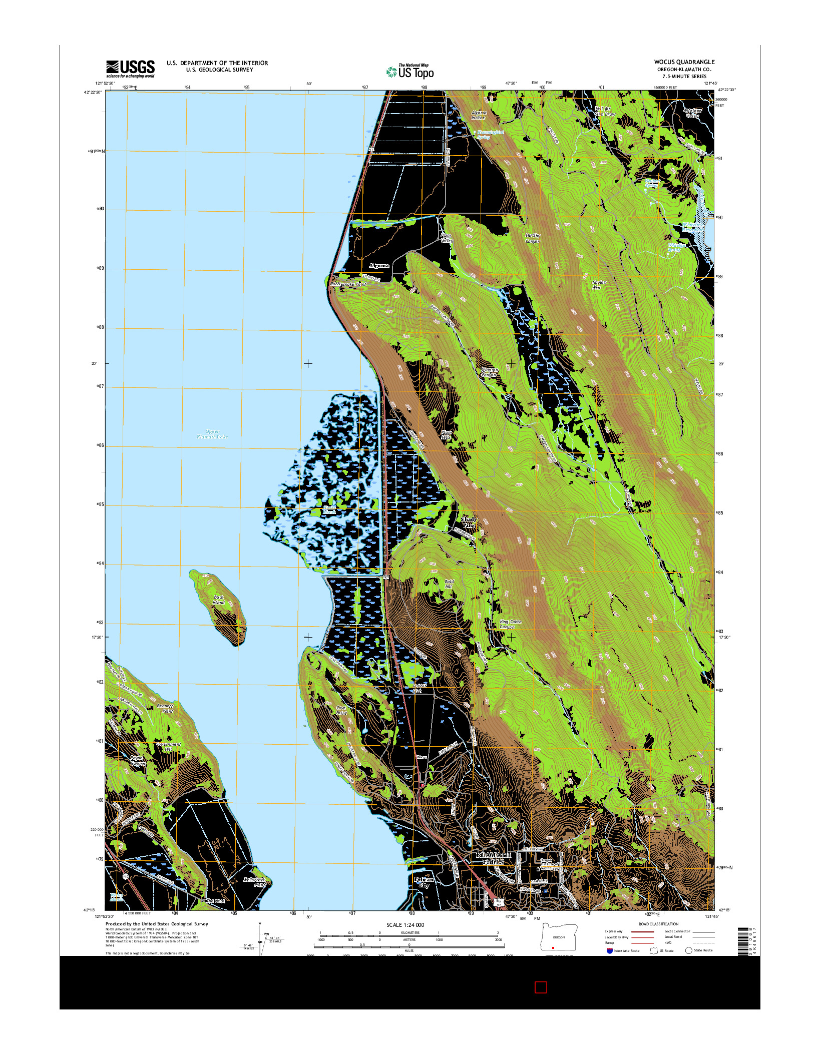 USGS US TOPO 7.5-MINUTE MAP FOR WOCUS, OR 2017