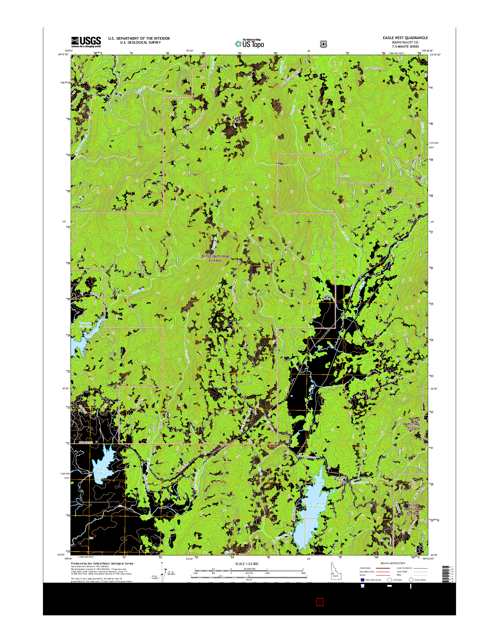 USGS US TOPO 7.5-MINUTE MAP FOR EAGLE NEST, ID 2017