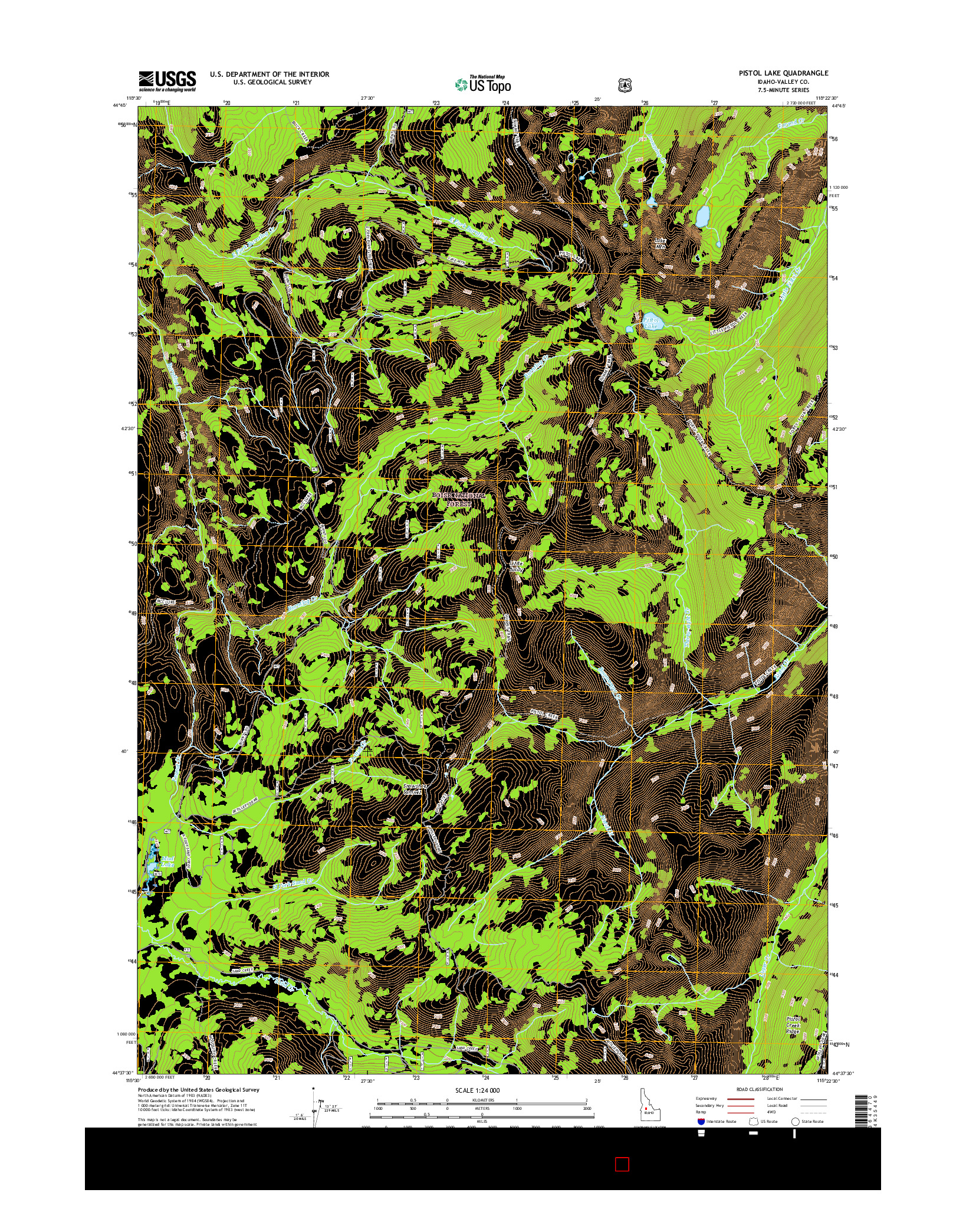 USGS US TOPO 7.5-MINUTE MAP FOR PISTOL LAKE, ID 2017