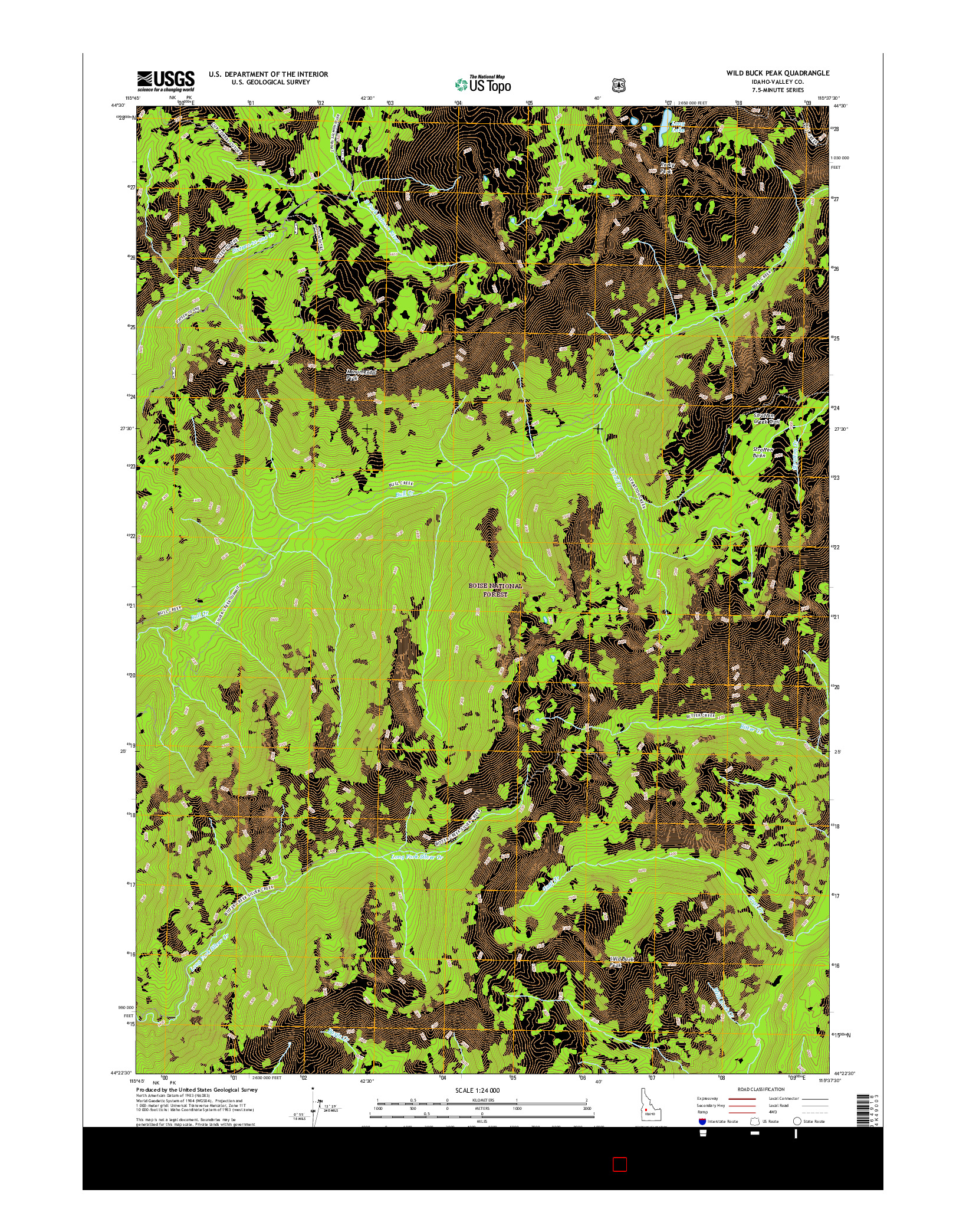 USGS US TOPO 7.5-MINUTE MAP FOR WILD BUCK PEAK, ID 2017