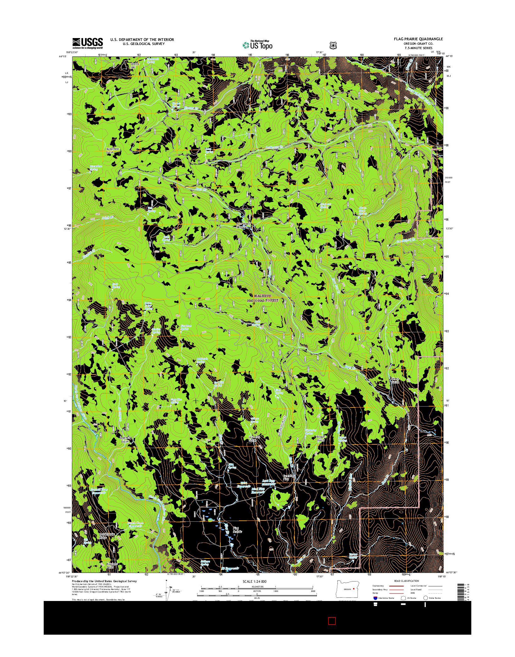 USGS US TOPO 7.5-MINUTE MAP FOR FLAG PRAIRIE, OR 2017