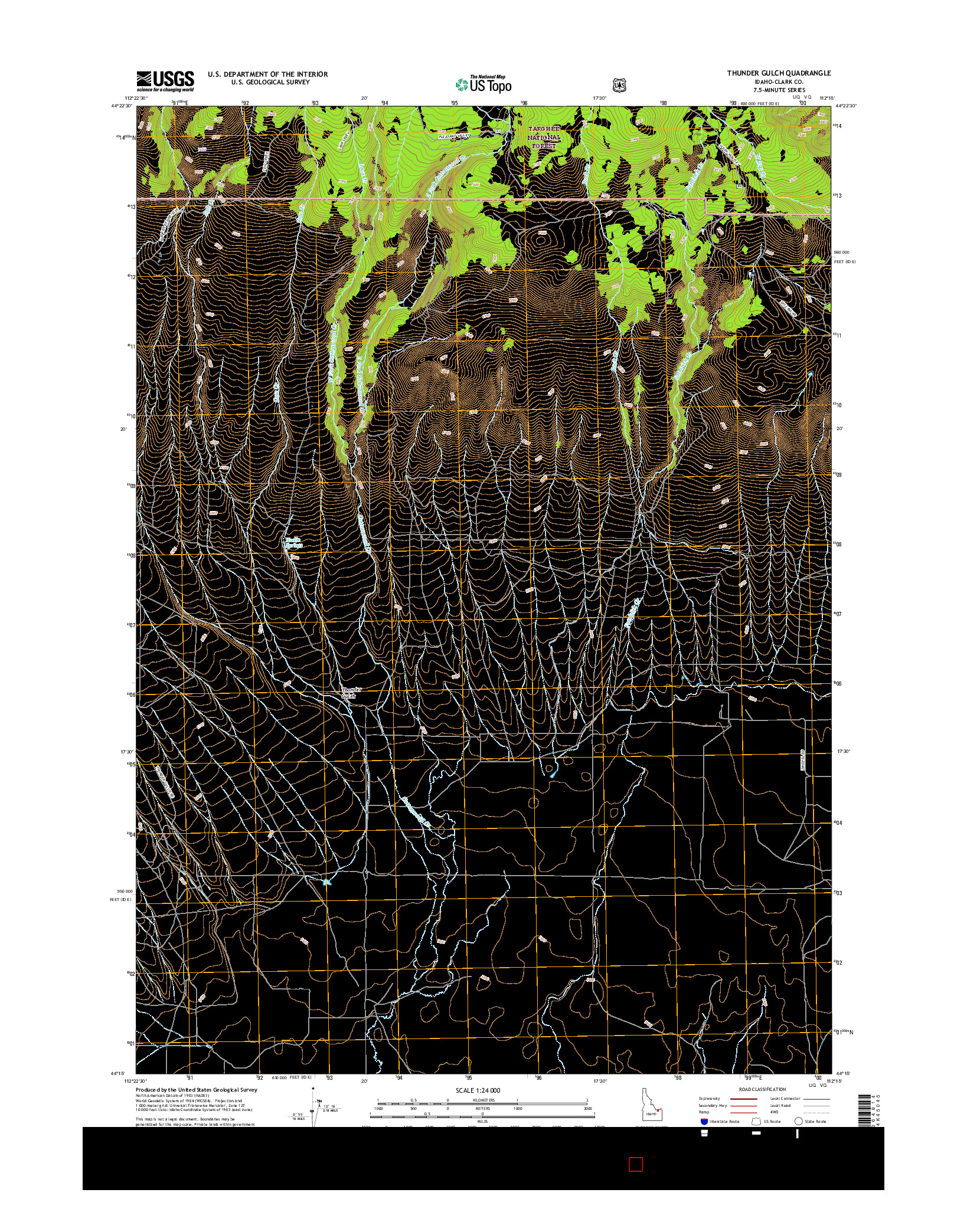 USGS US TOPO 7.5-MINUTE MAP FOR THUNDER GULCH, ID 2017