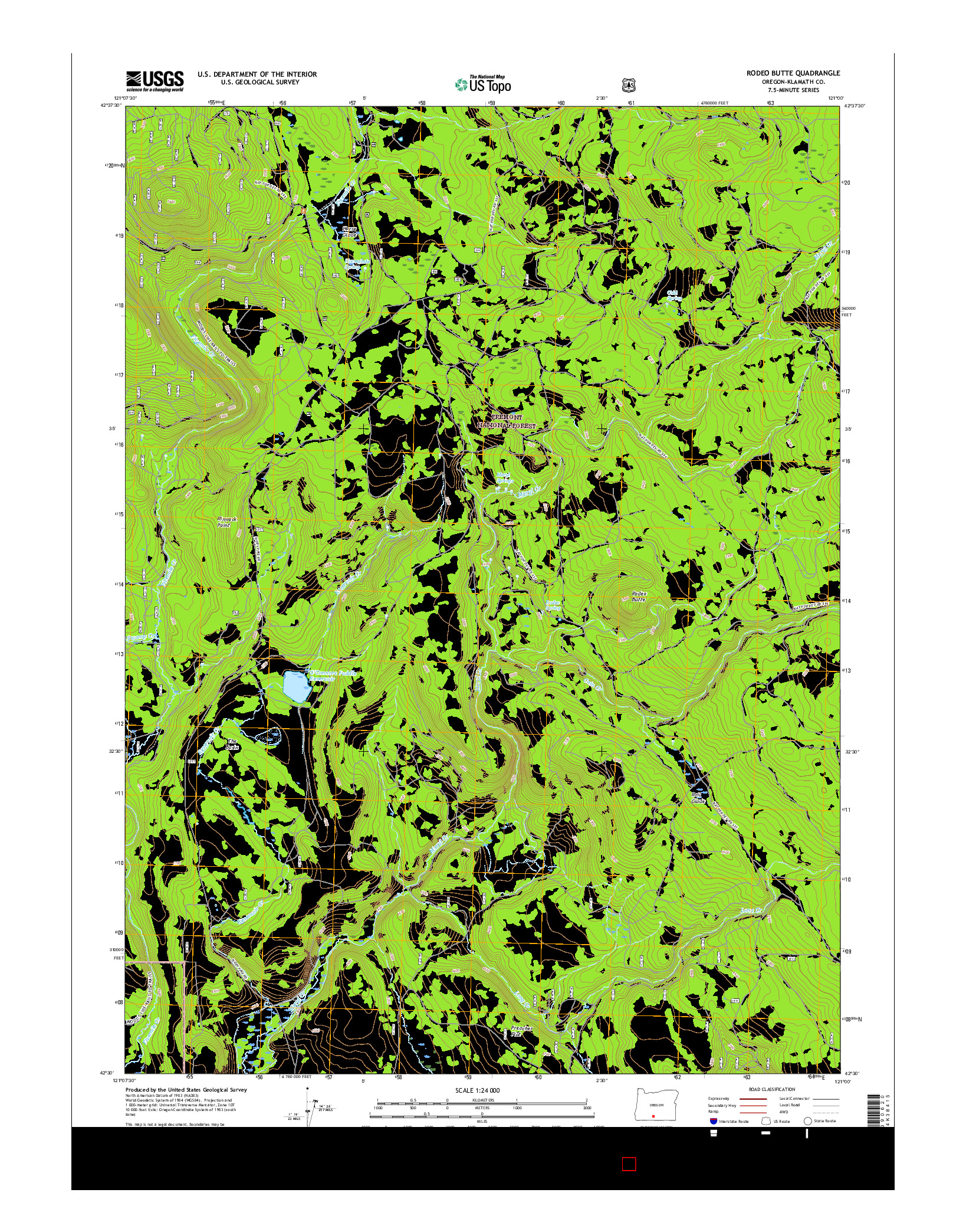 USGS US TOPO 7.5-MINUTE MAP FOR RODEO BUTTE, OR 2017