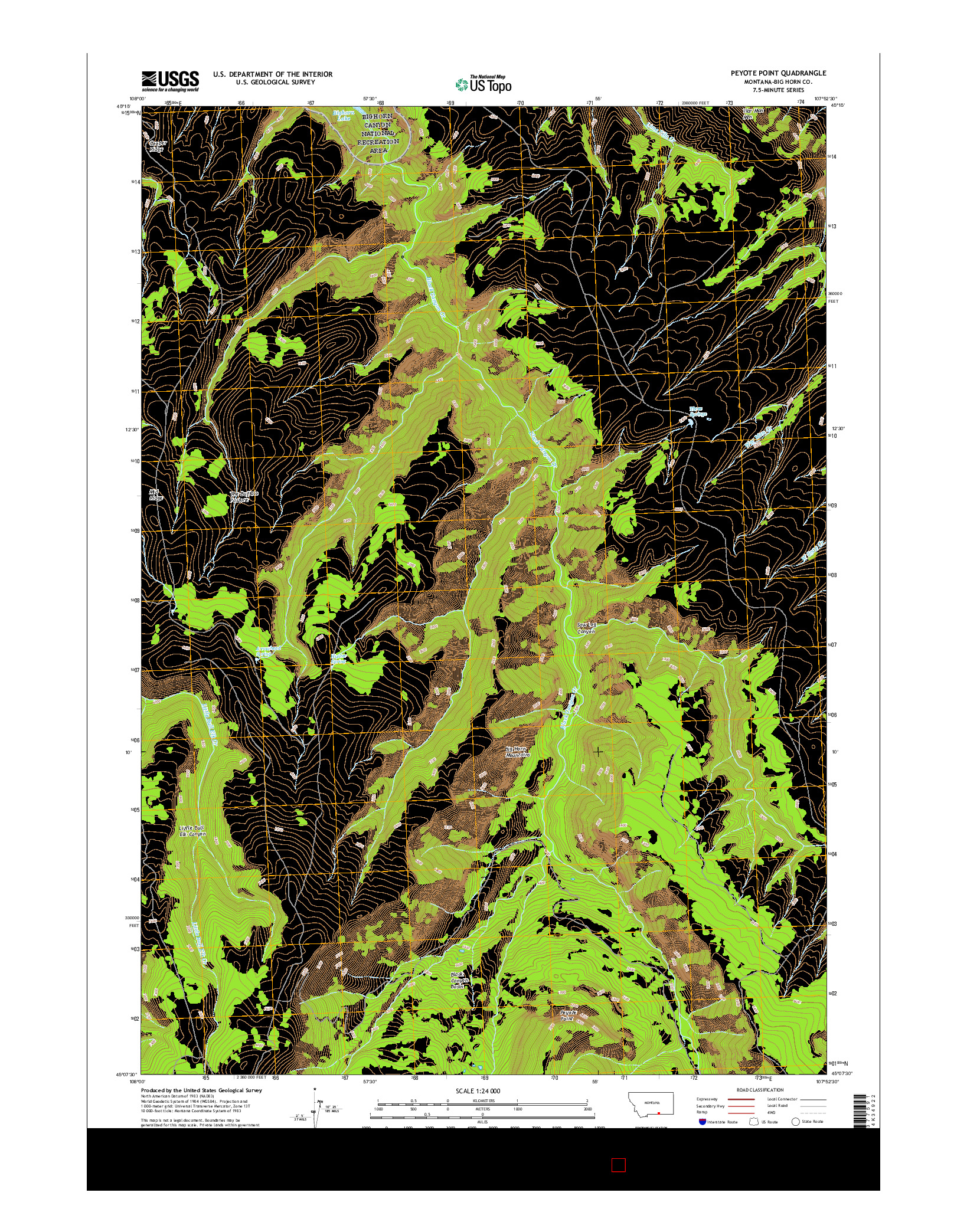 USGS US TOPO 7.5-MINUTE MAP FOR PEYOTE POINT, MT 2017