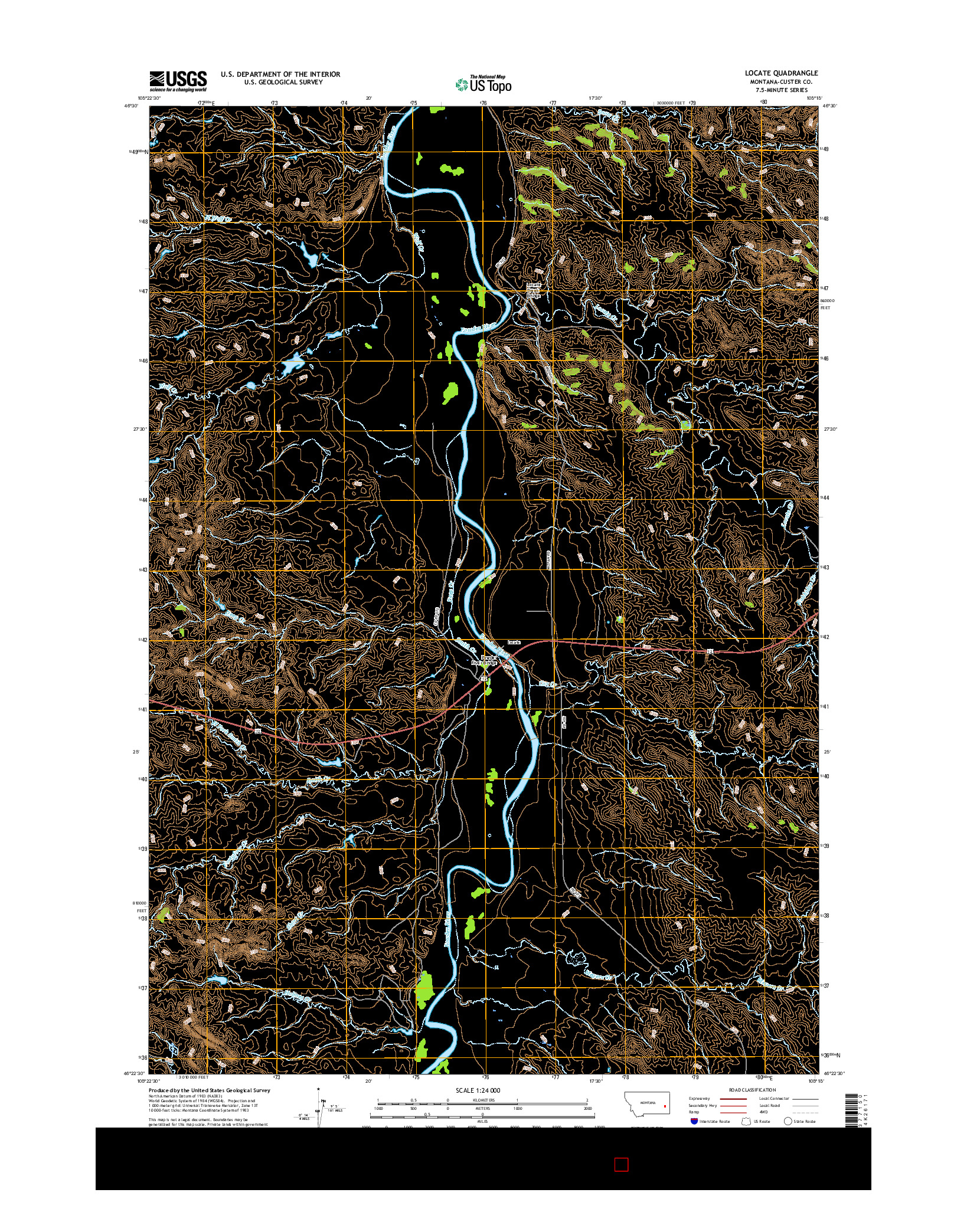 USGS US TOPO 7.5-MINUTE MAP FOR LOCATE, MT 2017