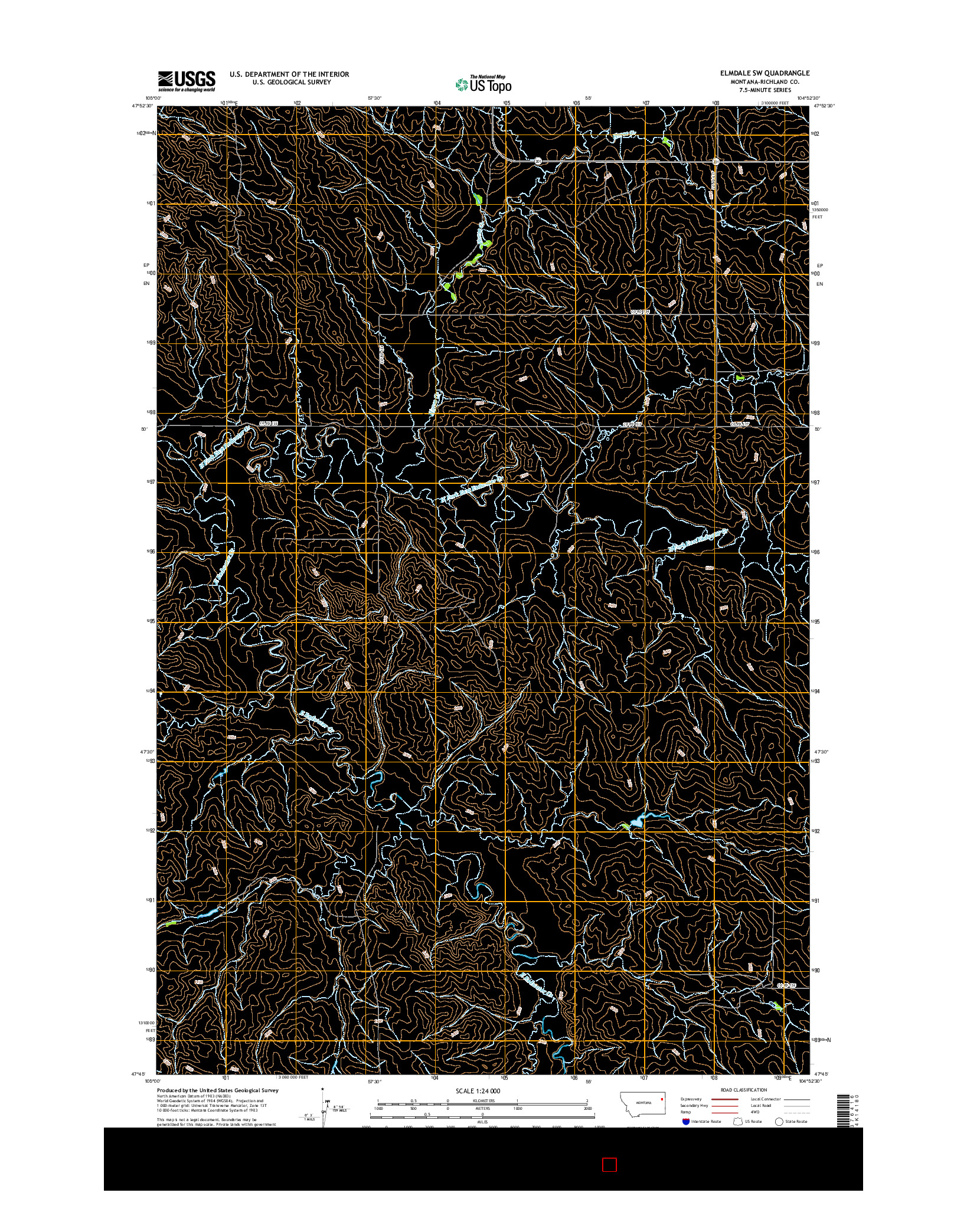 USGS US TOPO 7.5-MINUTE MAP FOR ELMDALE SW, MT 2017