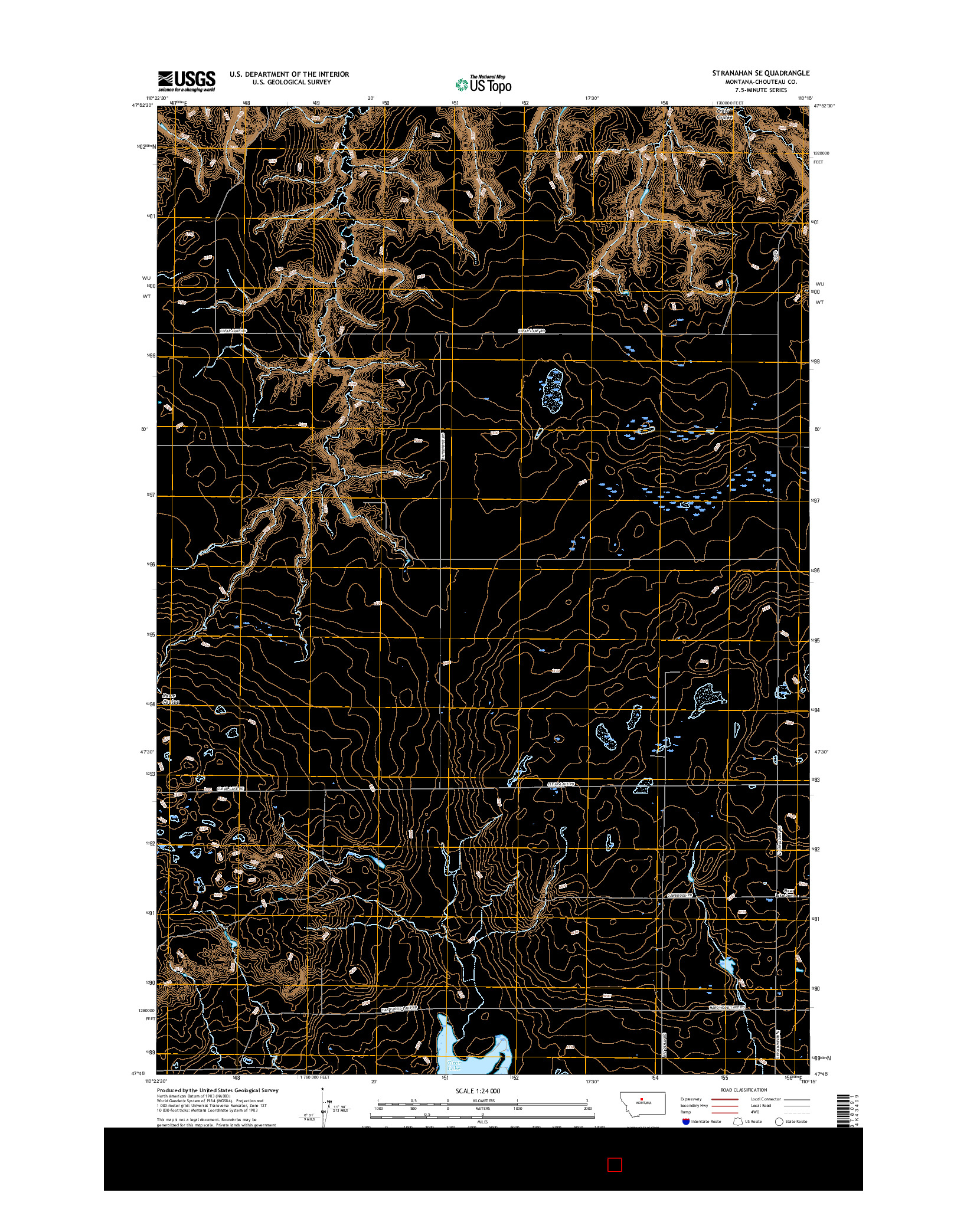 USGS US TOPO 7.5-MINUTE MAP FOR STRANAHAN SE, MT 2017