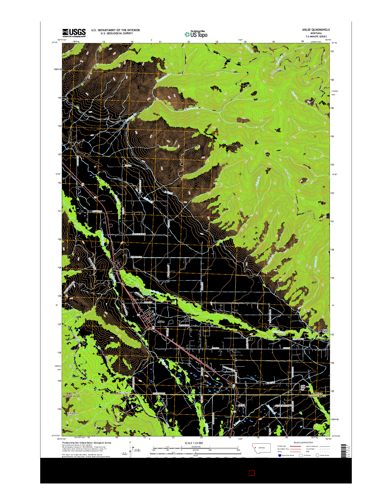 USGS US TOPO 7.5-MINUTE MAP FOR ARLEE, MT 2017