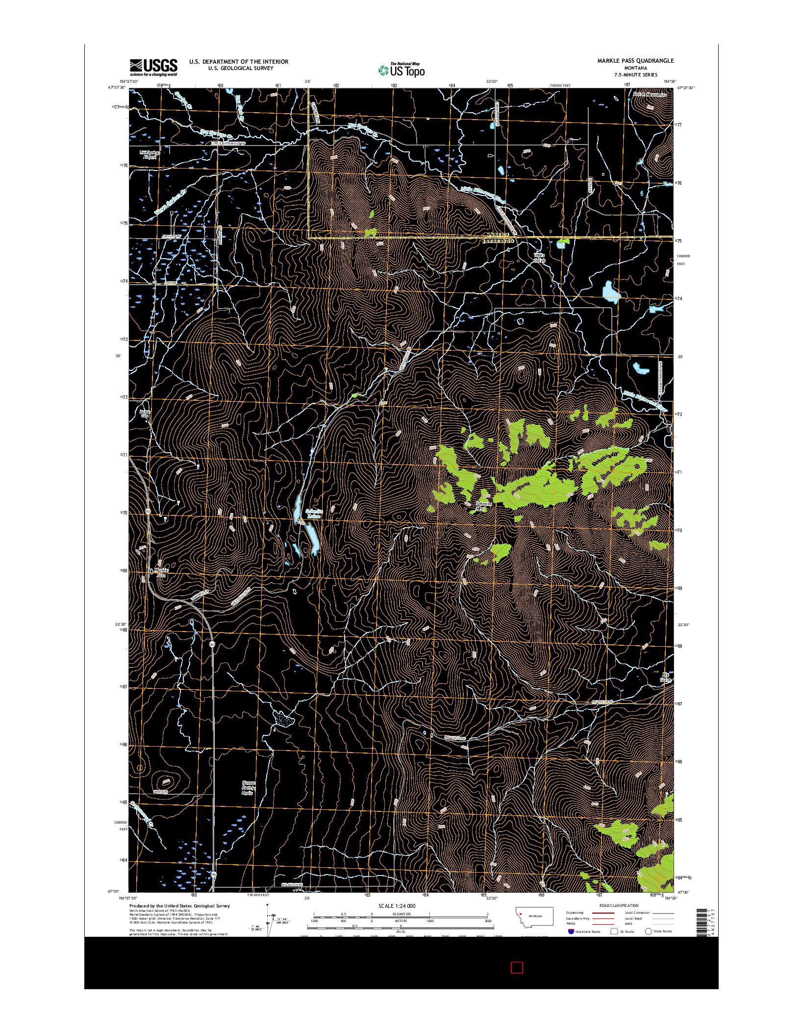 USGS US TOPO 7.5-MINUTE MAP FOR MARKLE PASS, MT 2017