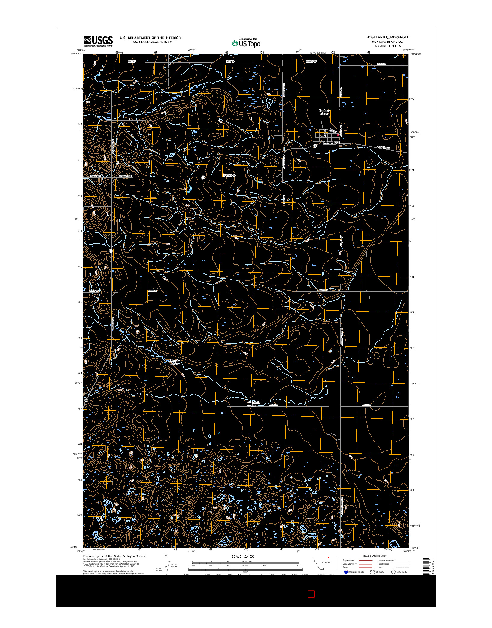 USGS US TOPO 7.5-MINUTE MAP FOR HOGELAND, MT 2017