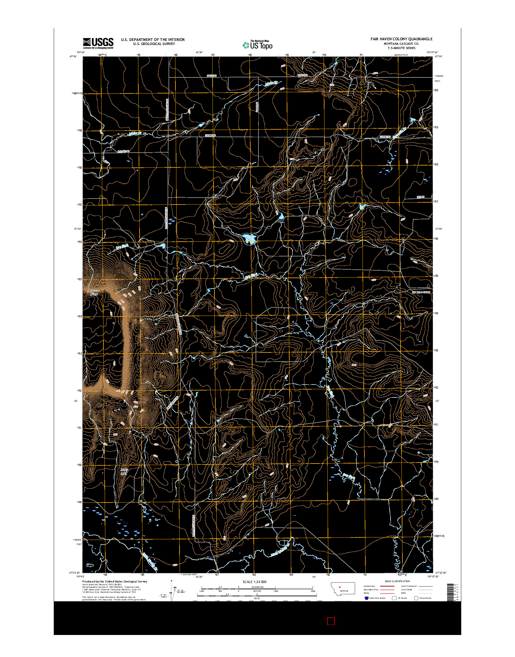 USGS US TOPO 7.5-MINUTE MAP FOR FAIR HAVEN COLONY, MT 2017