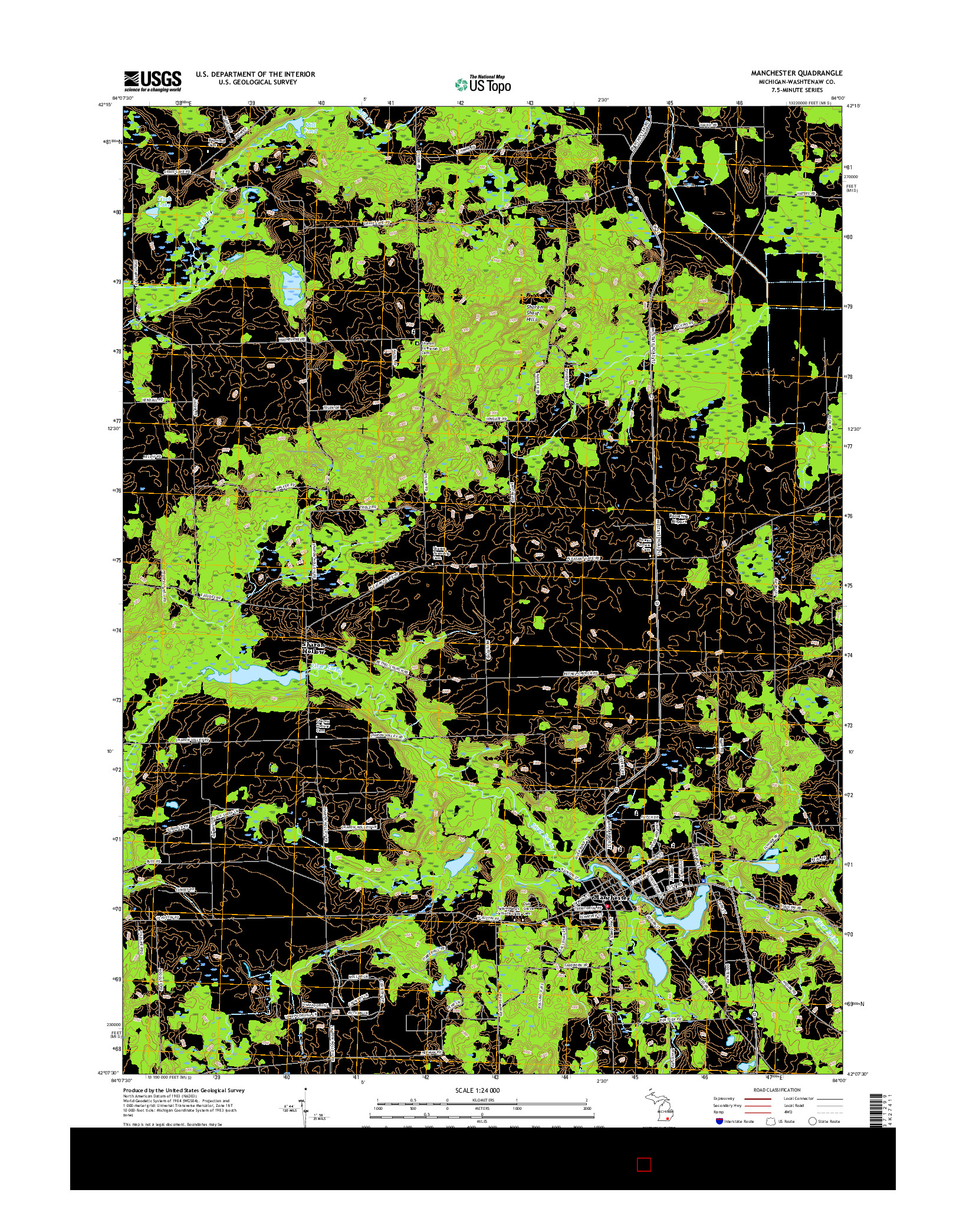 USGS US TOPO 7.5-MINUTE MAP FOR MANCHESTER, MI 2017