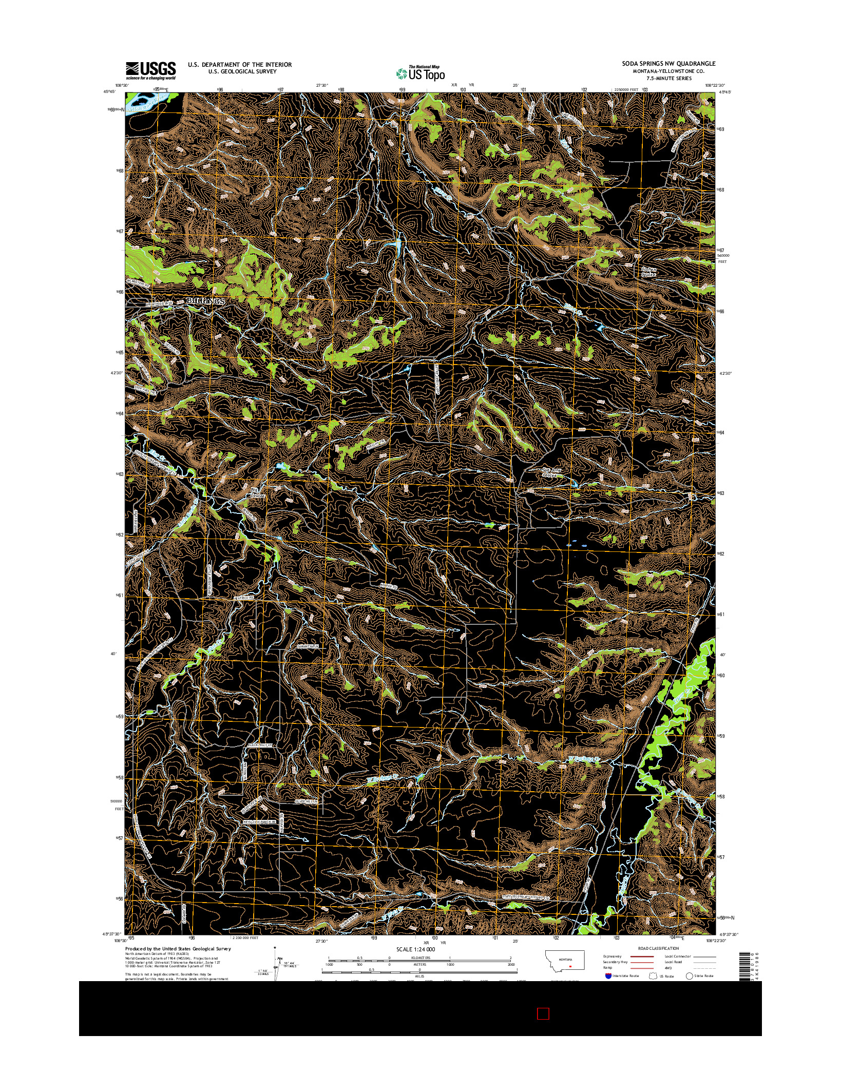 USGS US TOPO 7.5-MINUTE MAP FOR SODA SPRINGS NW, MT 2017