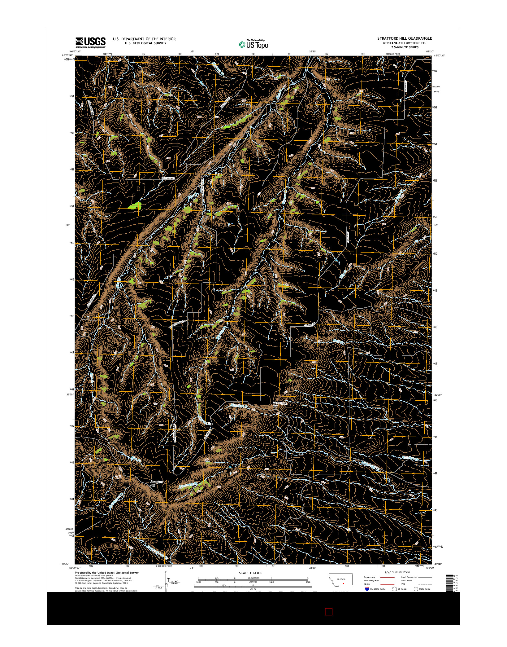 USGS US TOPO 7.5-MINUTE MAP FOR STRATFORD HILL, MT 2017