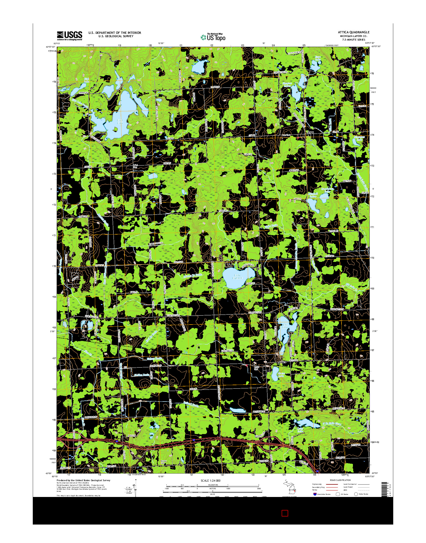 USGS US TOPO 7.5-MINUTE MAP FOR ATTICA, MI 2017