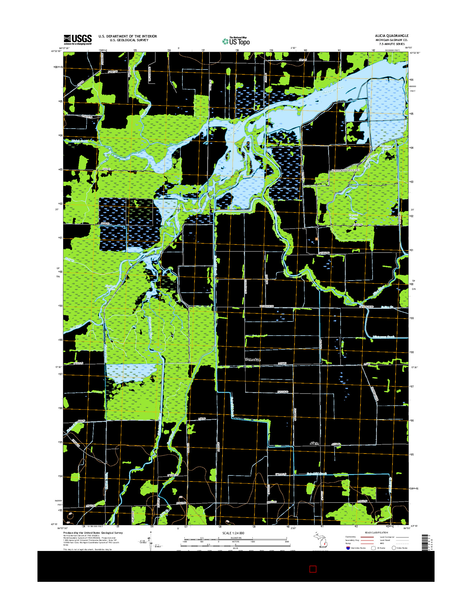 USGS US TOPO 7.5-MINUTE MAP FOR ALICIA, MI 2017