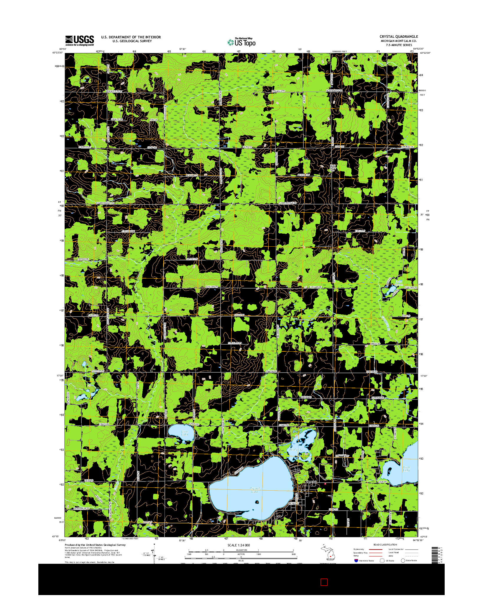 USGS US TOPO 7.5-MINUTE MAP FOR CRYSTAL, MI 2017