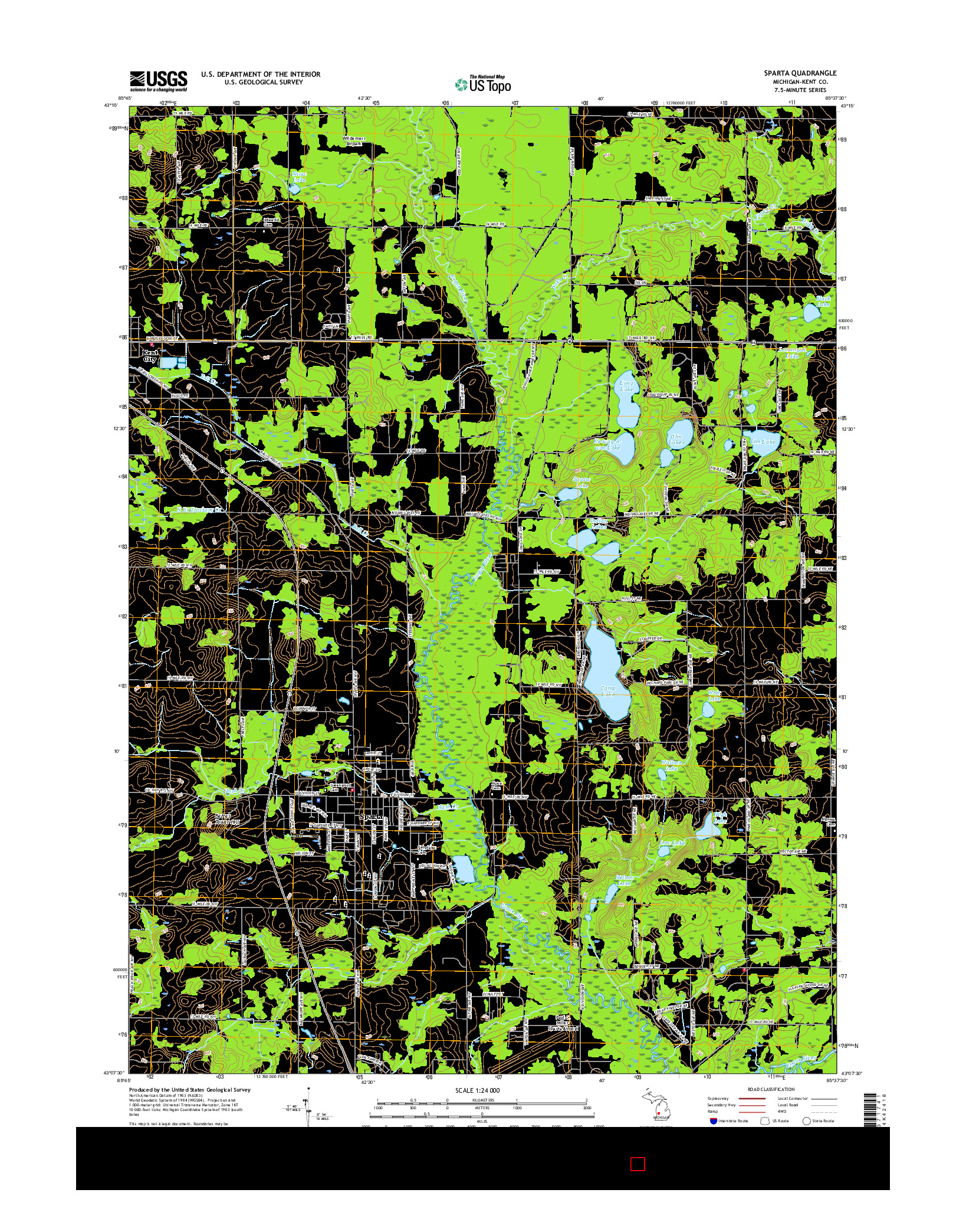 USGS US TOPO 7.5-MINUTE MAP FOR SPARTA, MI 2017