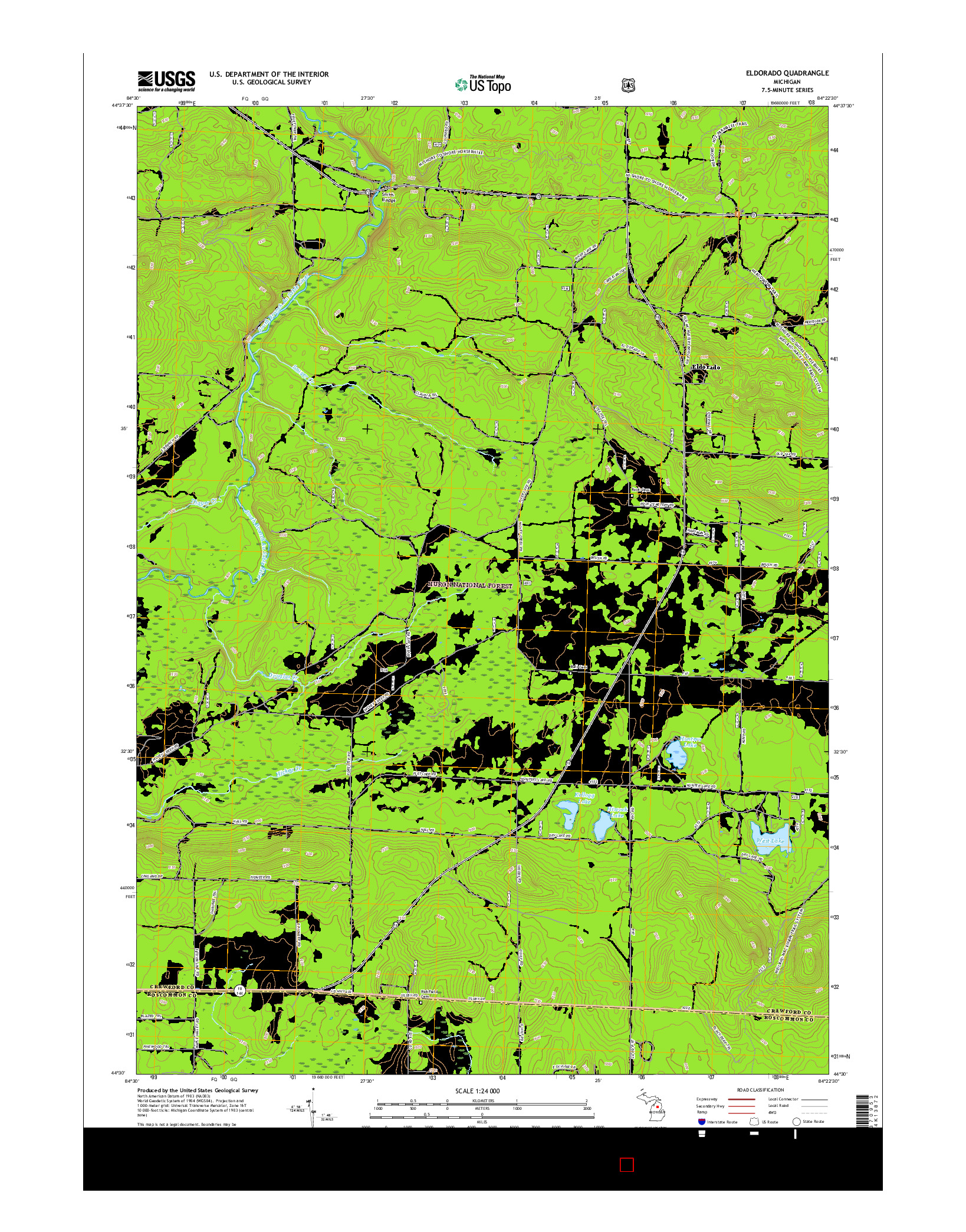 USGS US TOPO 7.5-MINUTE MAP FOR ELDORADO, MI 2017