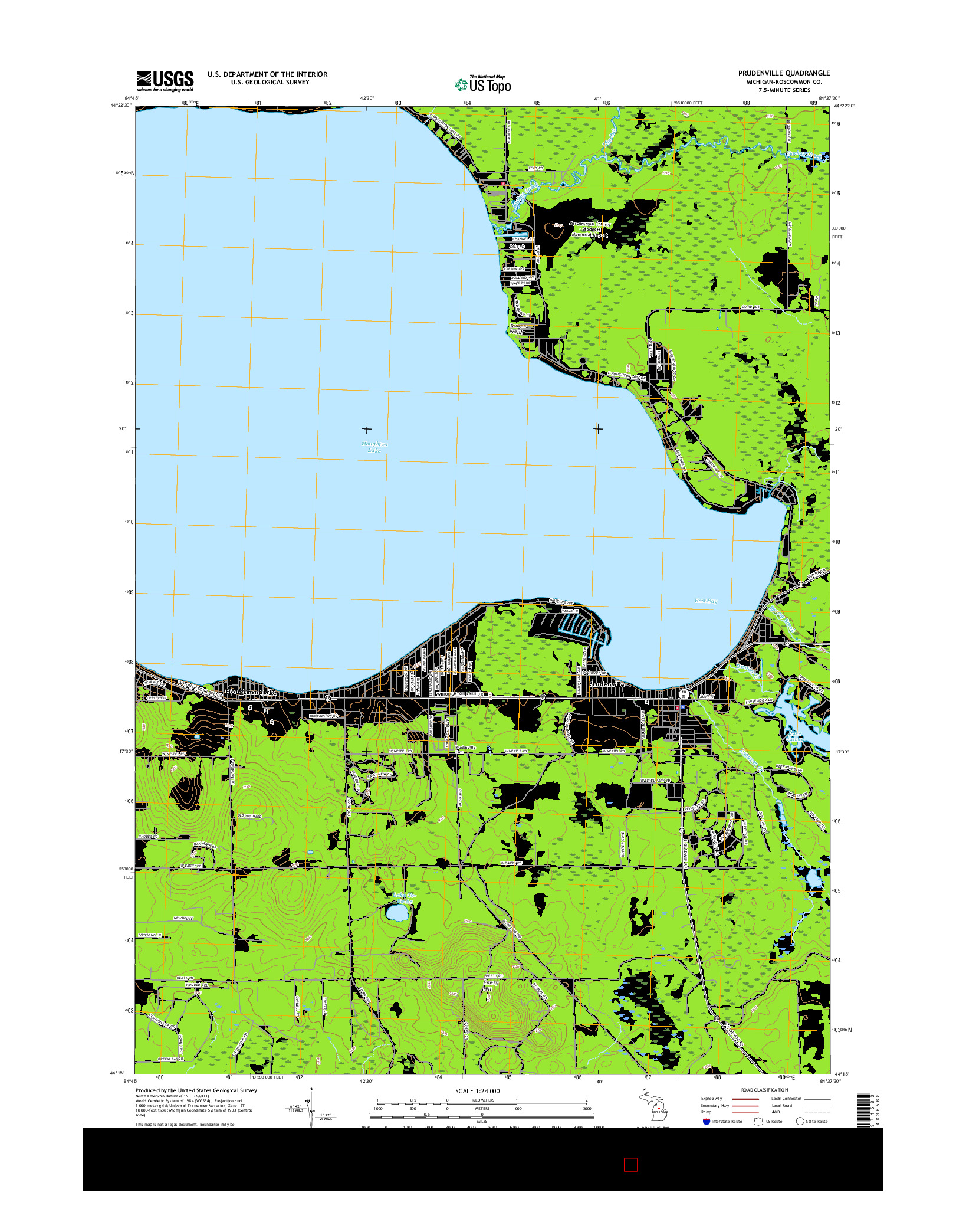 USGS US TOPO 7.5-MINUTE MAP FOR PRUDENVILLE, MI 2017