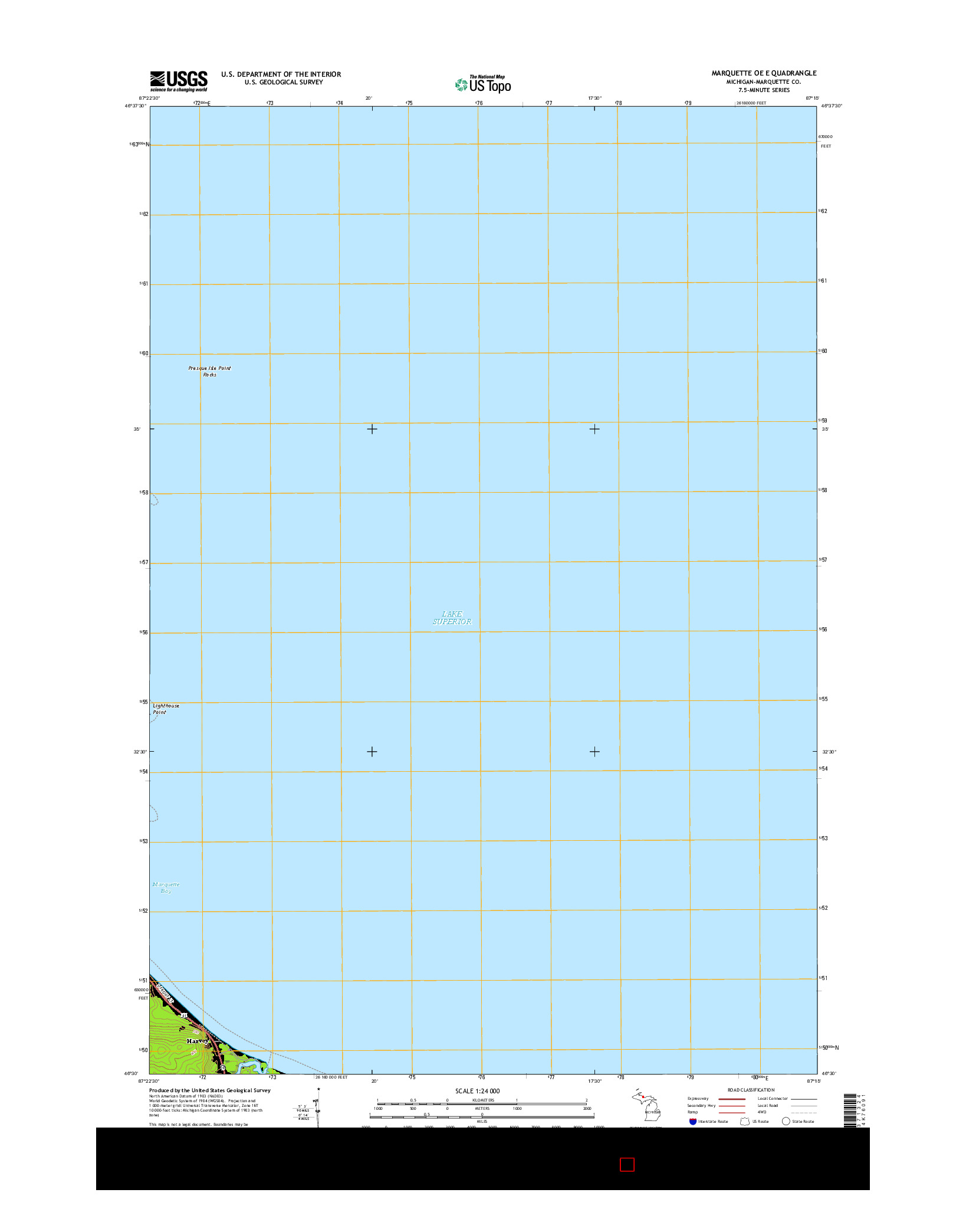 USGS US TOPO 7.5-MINUTE MAP FOR MARQUETTE OE E, MI 2017