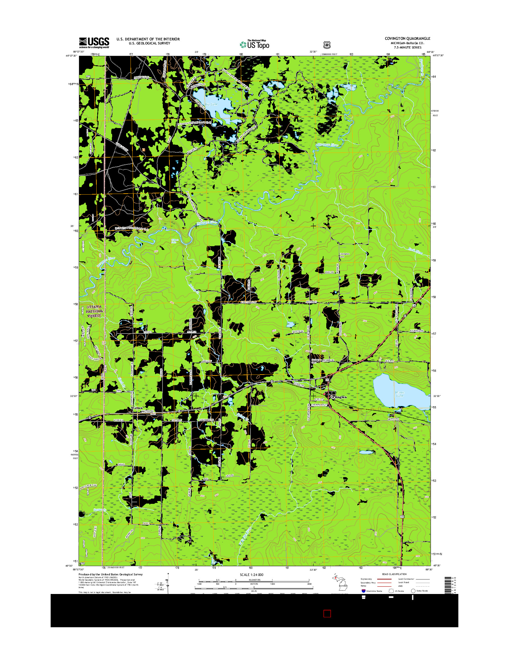 USGS US TOPO 7.5-MINUTE MAP FOR COVINGTON, MI 2017