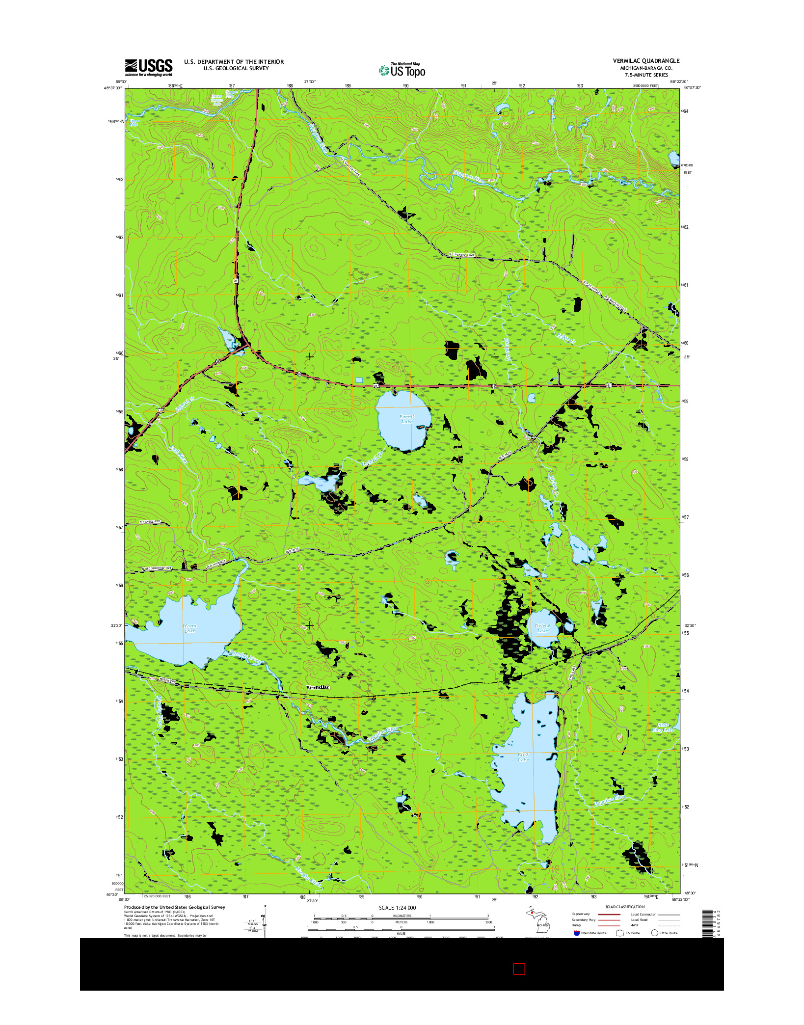 USGS US TOPO 7.5-MINUTE MAP FOR VERMILAC, MI 2017