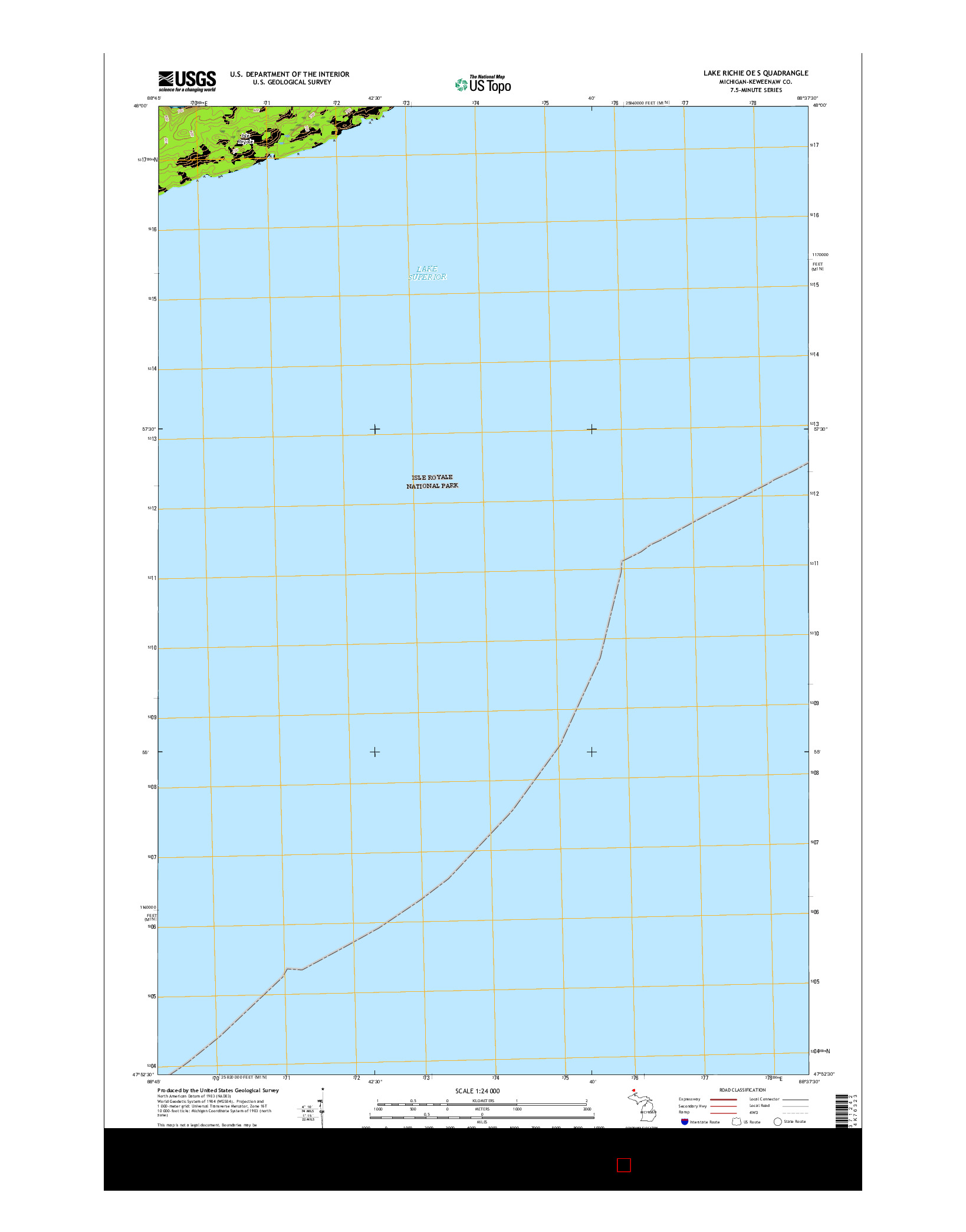 USGS US TOPO 7.5-MINUTE MAP FOR LAKE RICHIE OE S, MI 2017