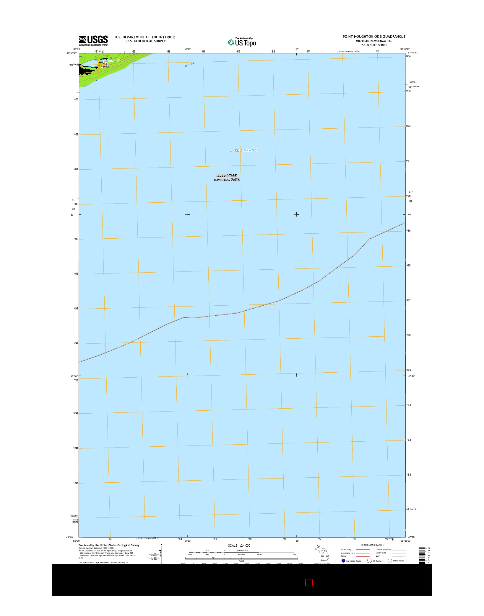 USGS US TOPO 7.5-MINUTE MAP FOR POINT HOUGHTON OE S, MI 2017