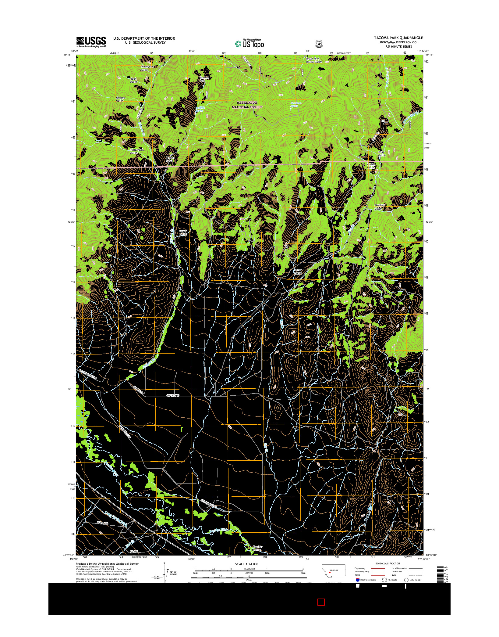 USGS US TOPO 7.5-MINUTE MAP FOR TACOMA PARK, MT 2017