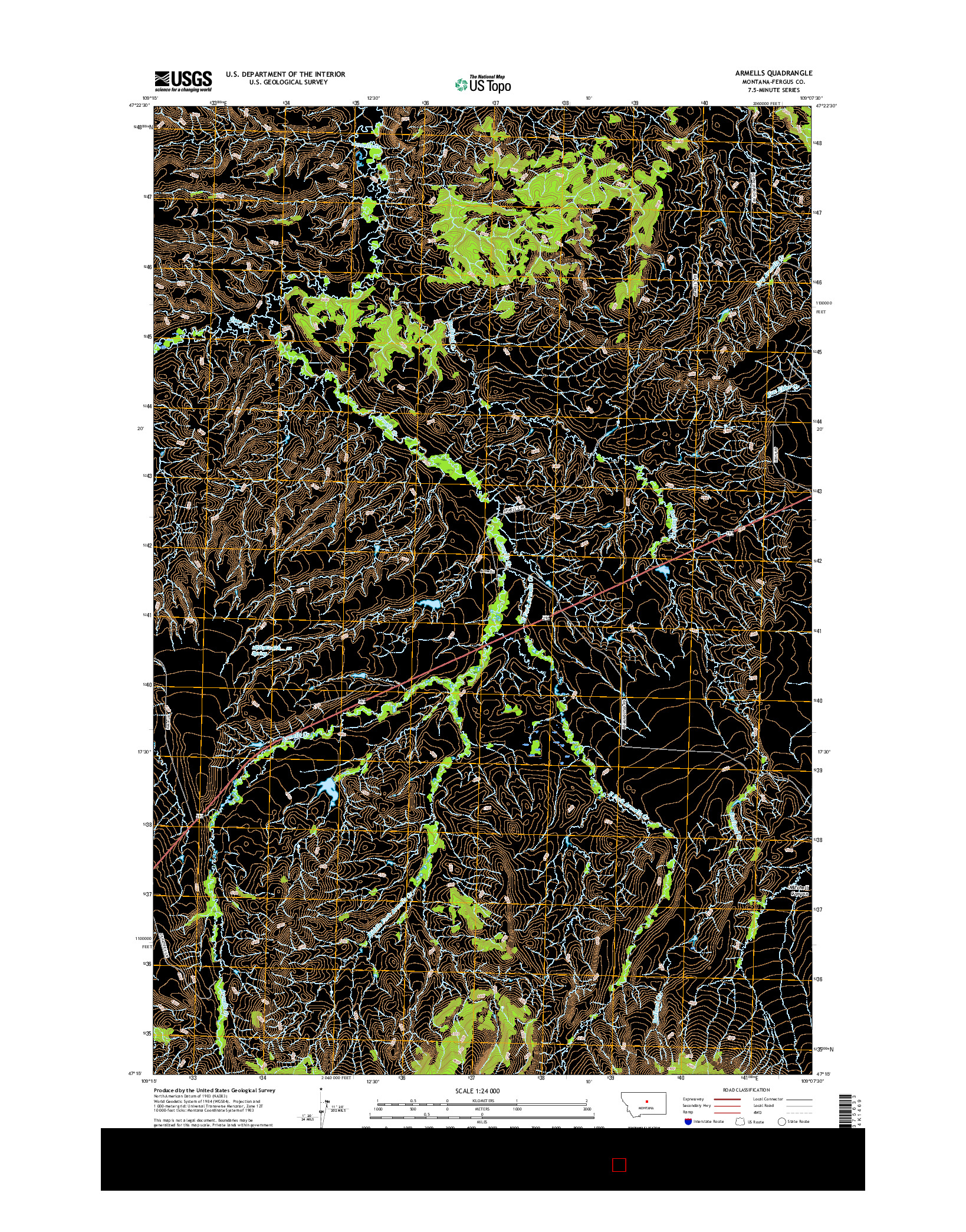 USGS US TOPO 7.5-MINUTE MAP FOR ARMELLS, MT 2017