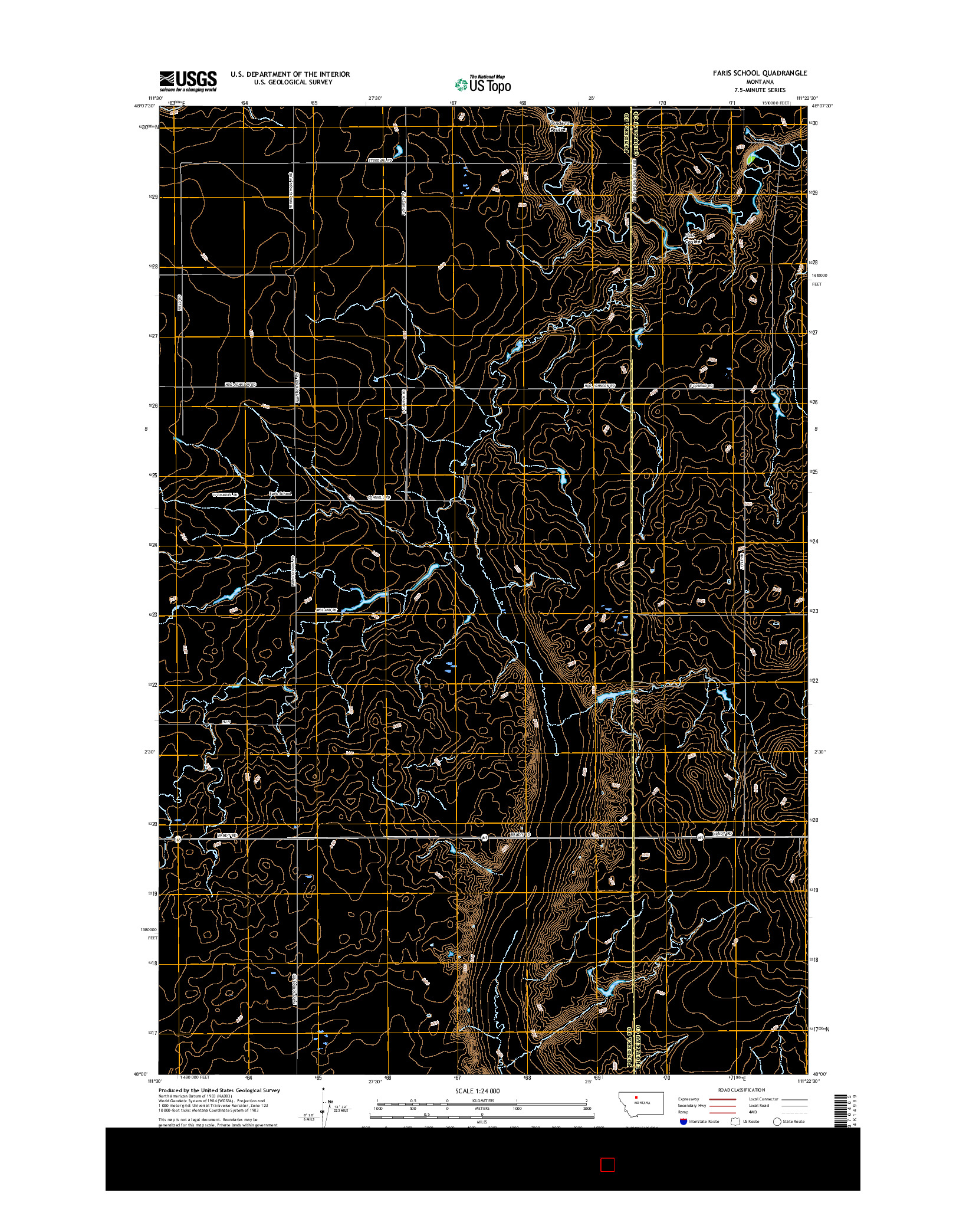 USGS US TOPO 7.5-MINUTE MAP FOR FARIS SCHOOL, MT 2017